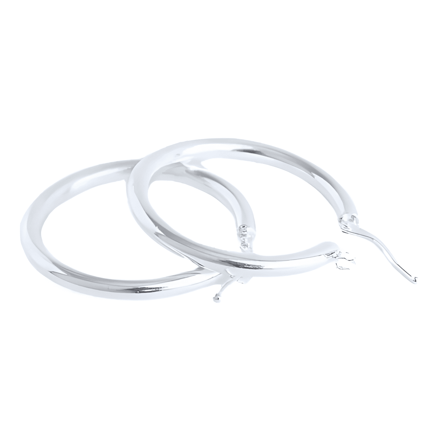 Aro Argollas Gruesa 40 Mm De Plata Plateado-1