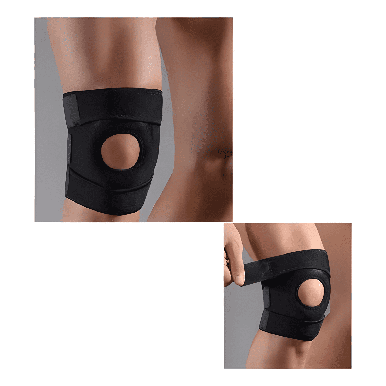 Rodillera Marin neopreno ajustable antideslizante negra #1-2