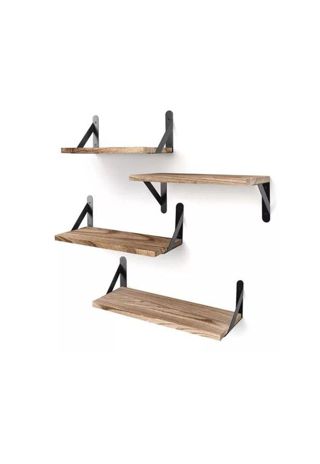 Repisas Flotantes de Madera Multipropósito Kit 4 Café-0