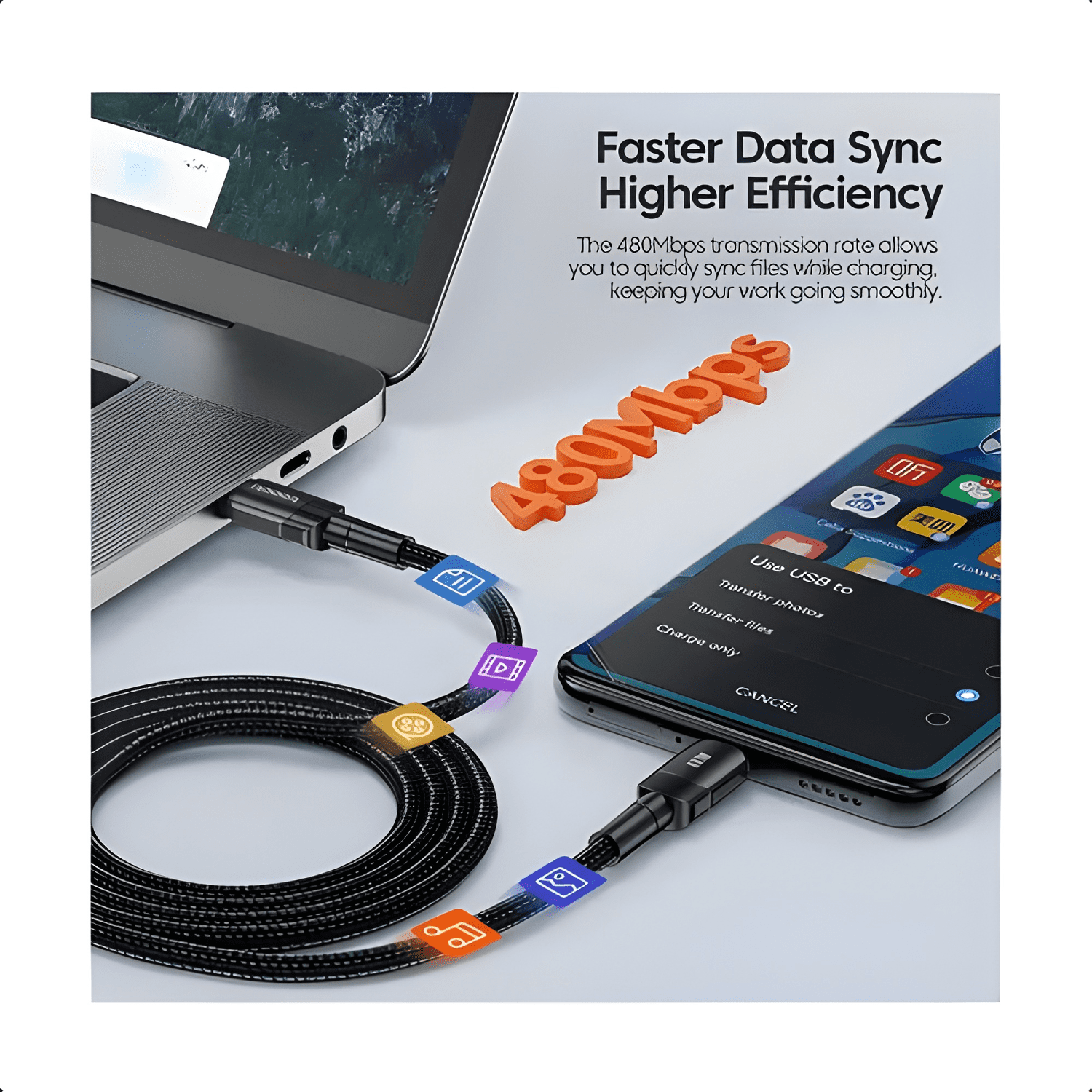 Cable toocki Tq-x12 100w USB tipo c 2 metros-4