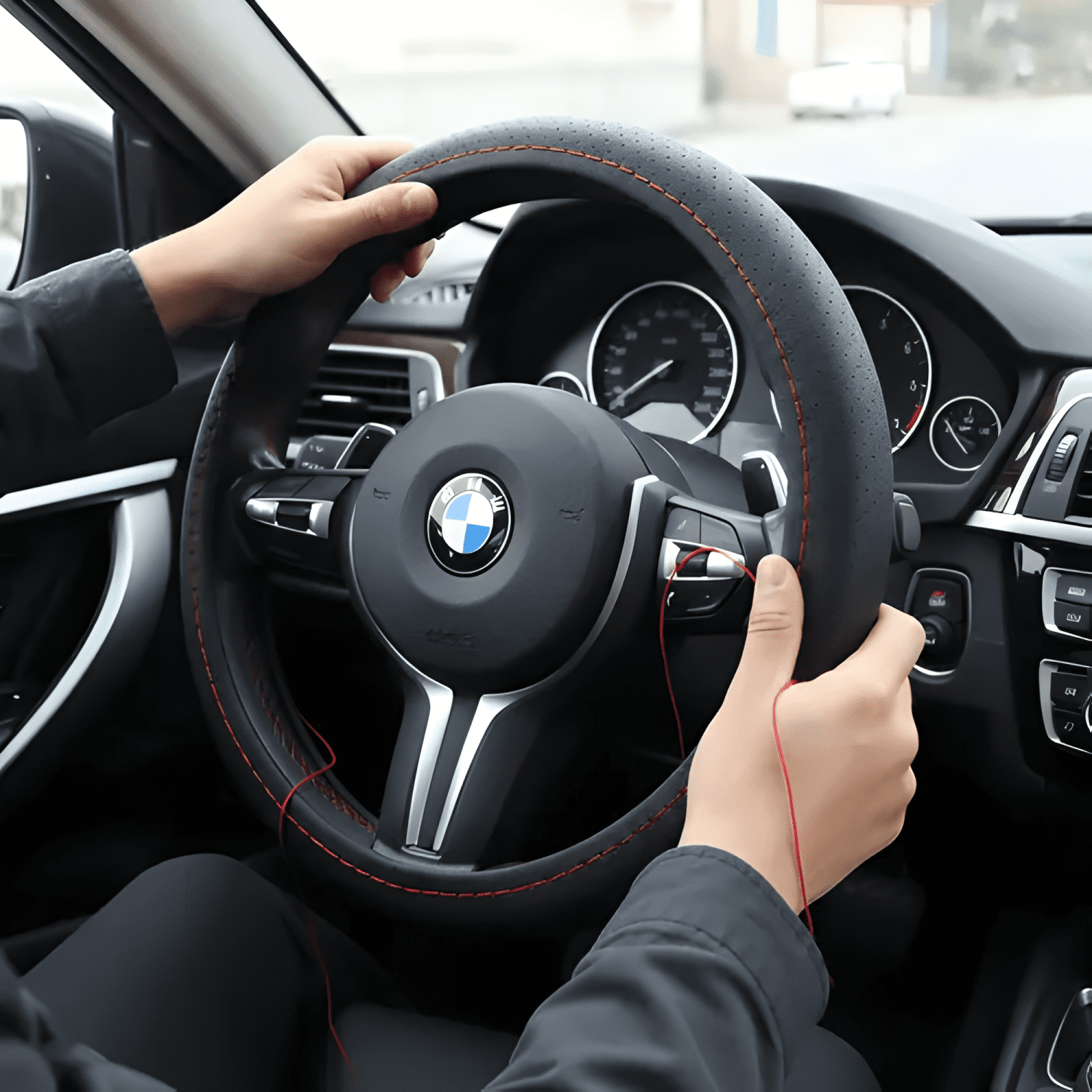Funda Cubre Volante Cosido Antirresbalante para Auto Lite-4