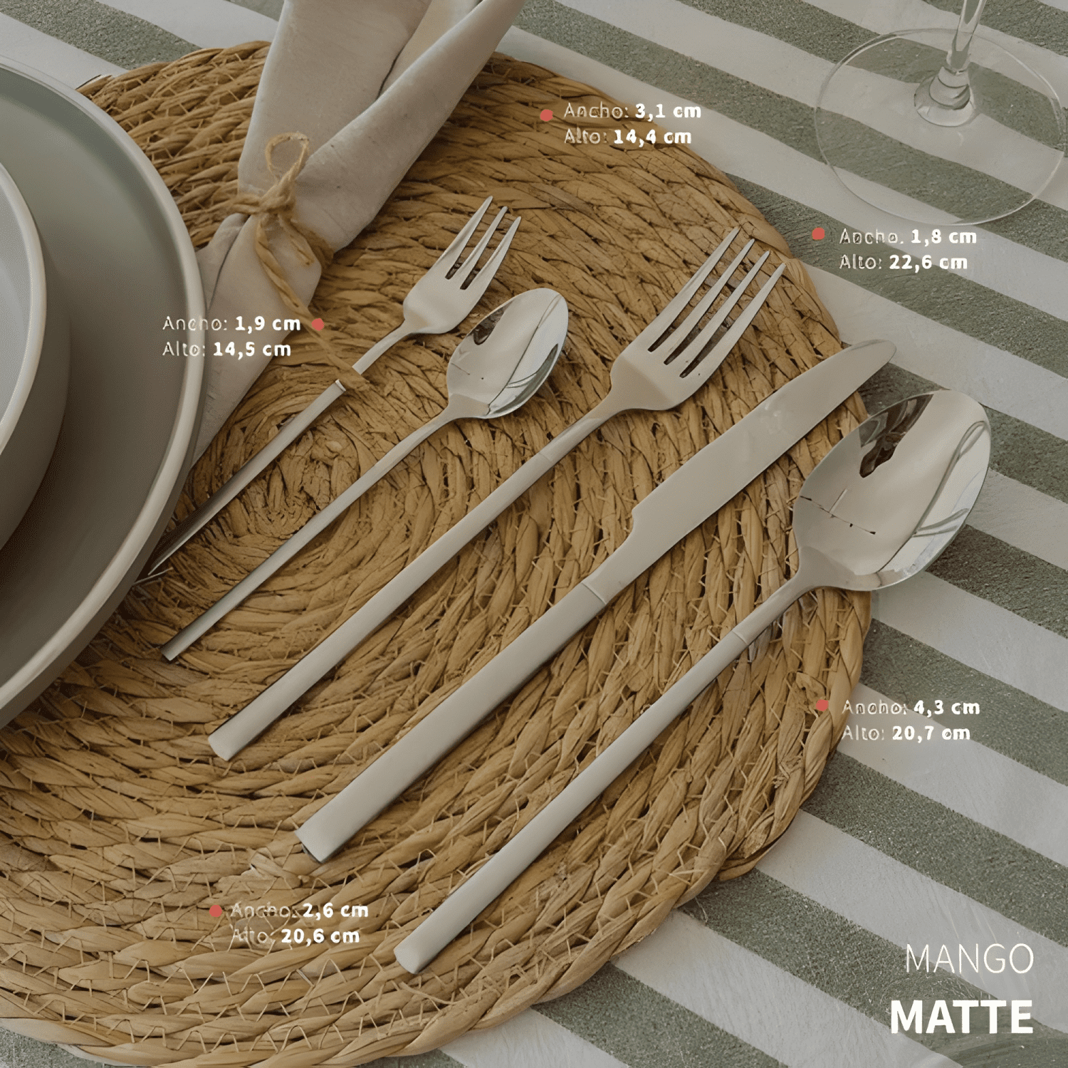 Set de cuchilleria 30 pcs cubiertos acero inoxidable-4