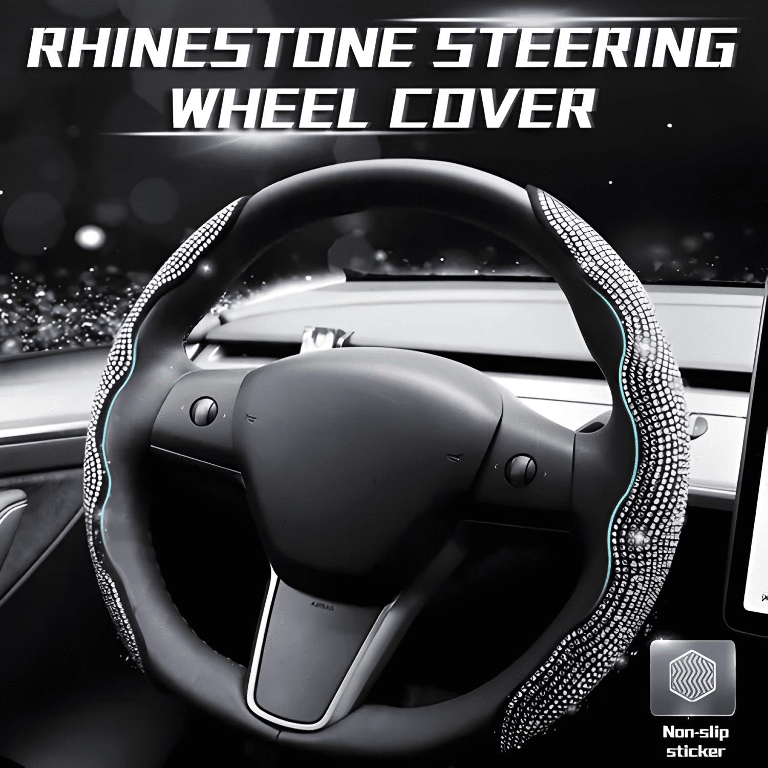Funda Cubre Volante Diamante Accesorio Auto-1