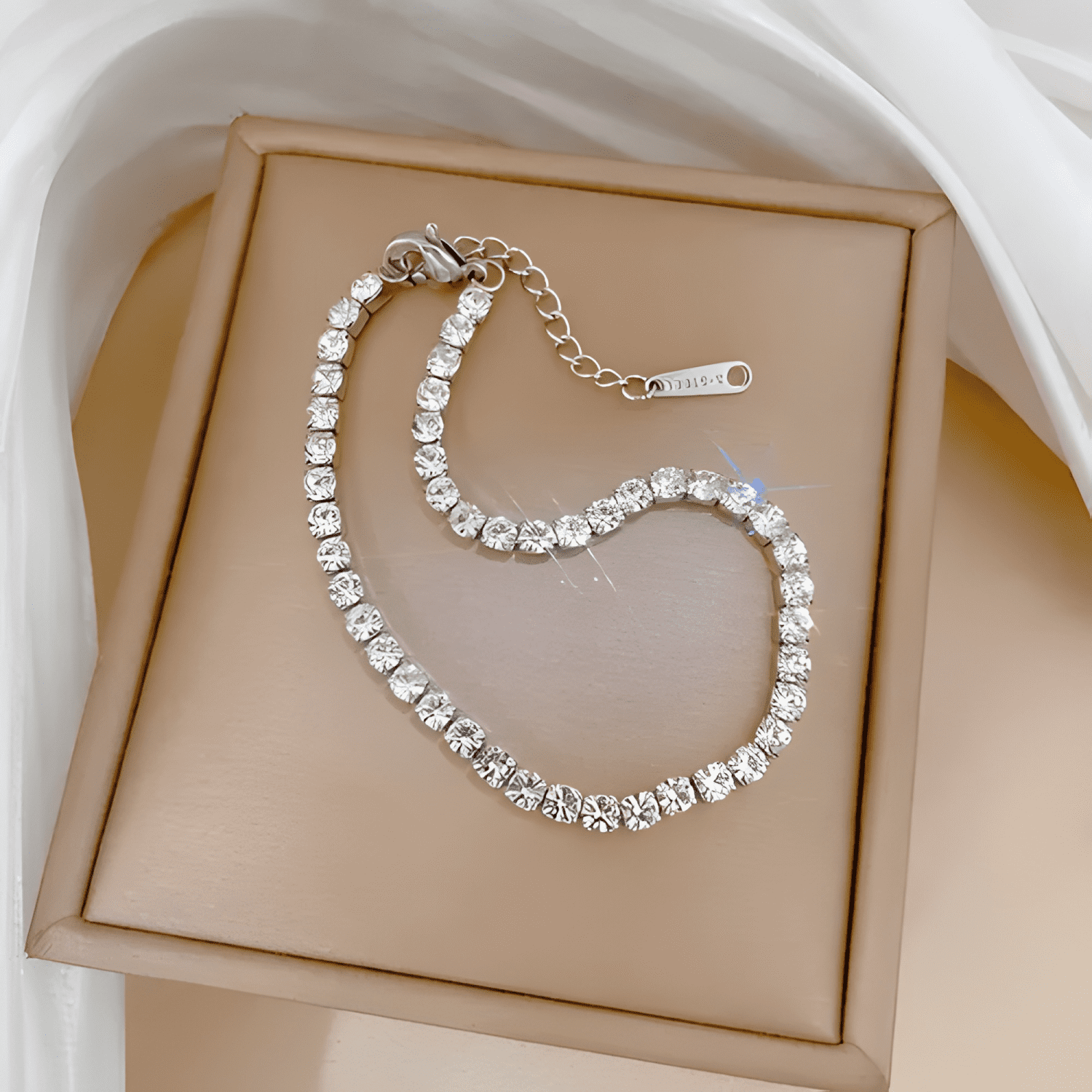 Pulsera de titanio ajustable cristales galvanizado mujer #2-3