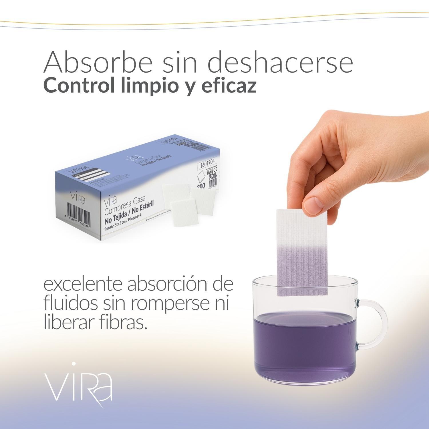 Gasa No Estéril No Tejida 5x5 200 unidades viRa-2