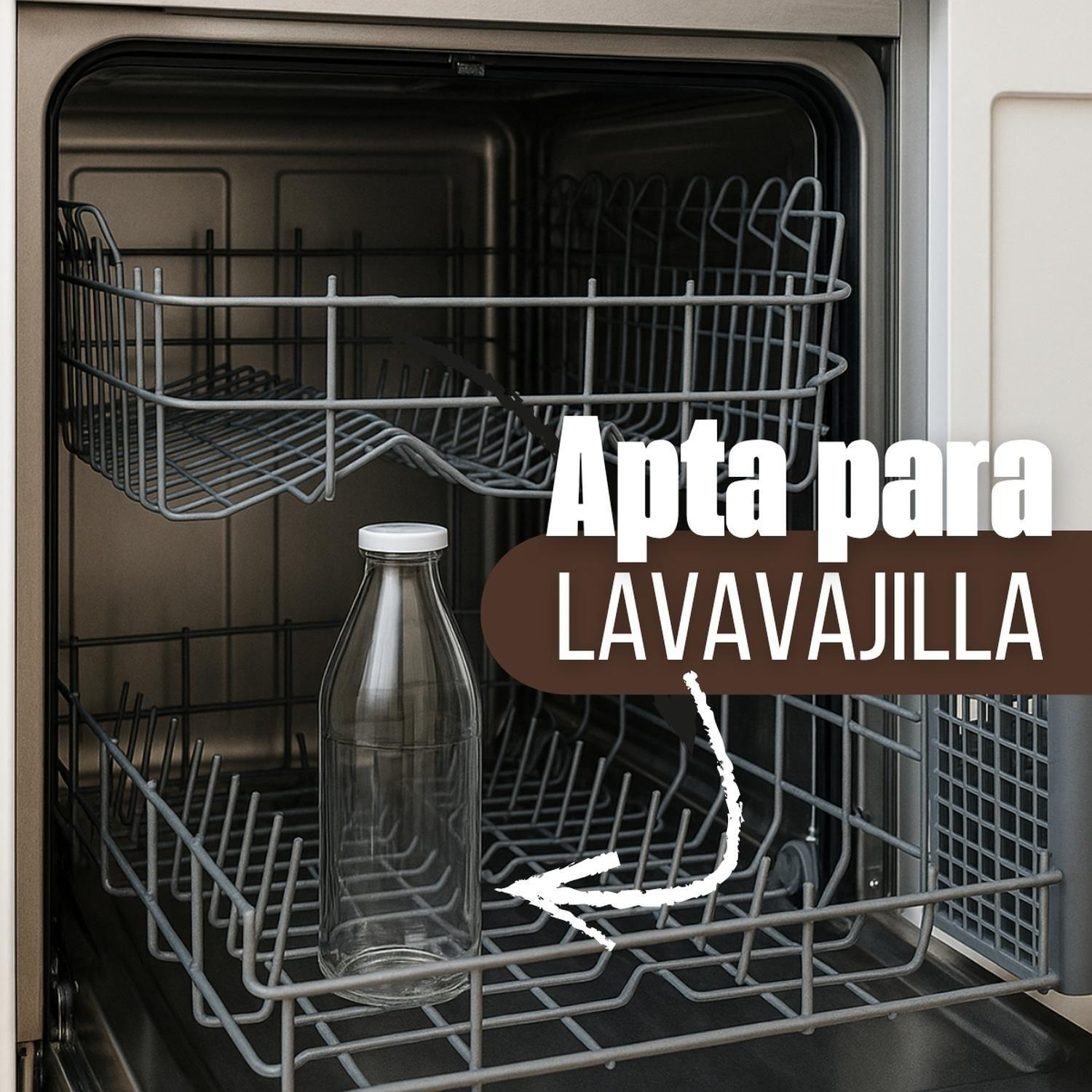 Botellas de Vidrio Lechera Jugos 1L 1000 ml c/Tapa-5