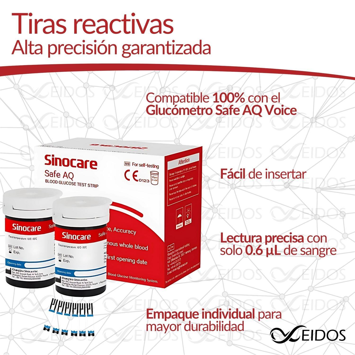 KIT - 1 X EQUIPO - SAFE AQ - VOICE + 1 X TIRAS - SAFE AQ - 50U + 1 X LANCETAS - SINODRAW - 50U - FD1-2