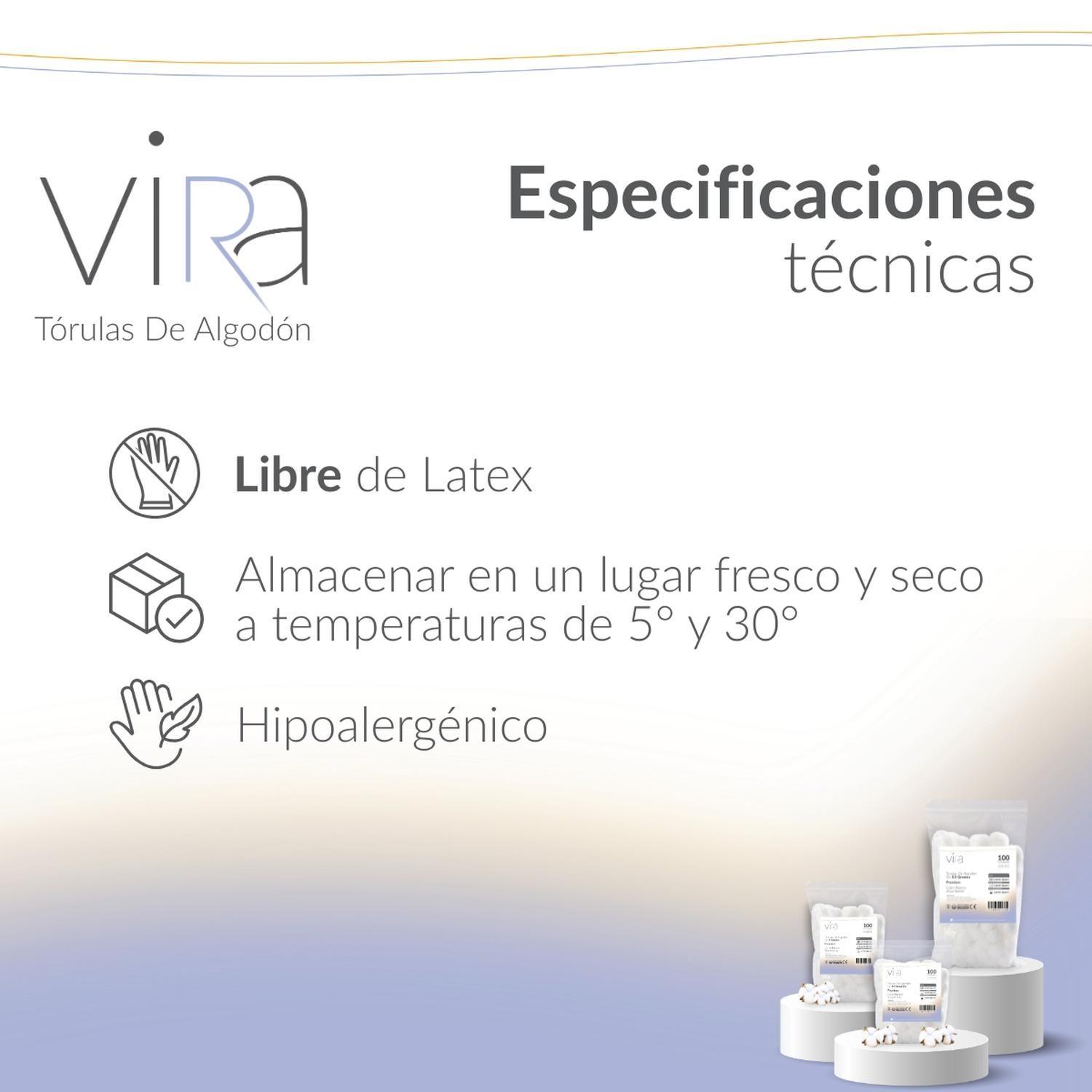 Tórulas de Algodón Premium 1gr X 100 Unidades | viRa-9
