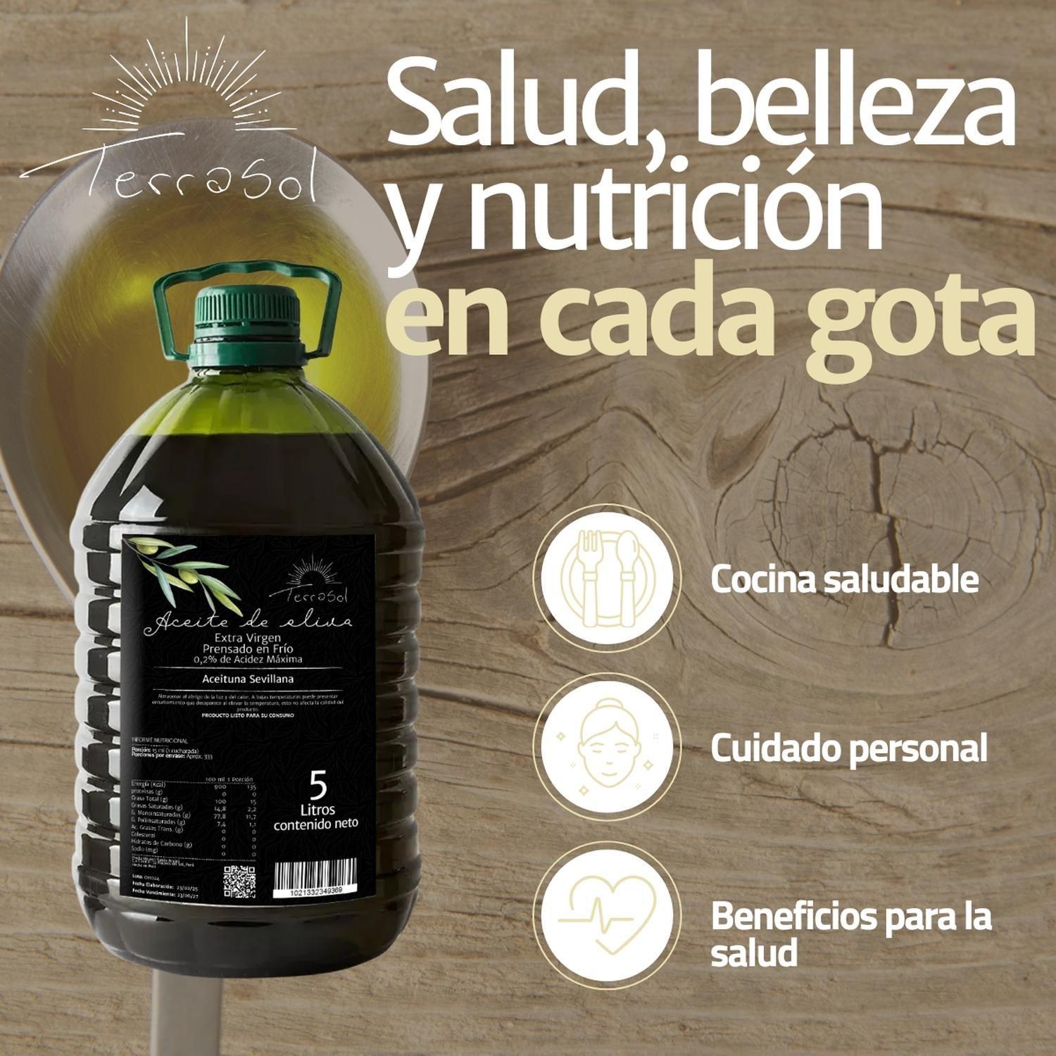 Aceite de Oliva 5 Litros Extra Virgen + Regalo - Terrasol-6