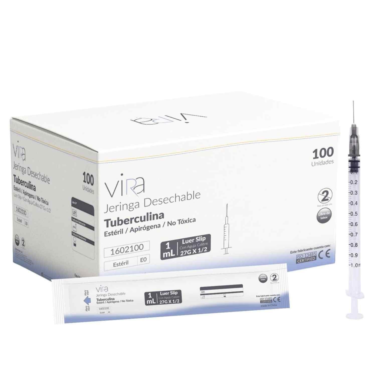 Jeringa Tuberculina 1 Ml Luer Slip 27g * 1/2 1ml 100u viRa-0