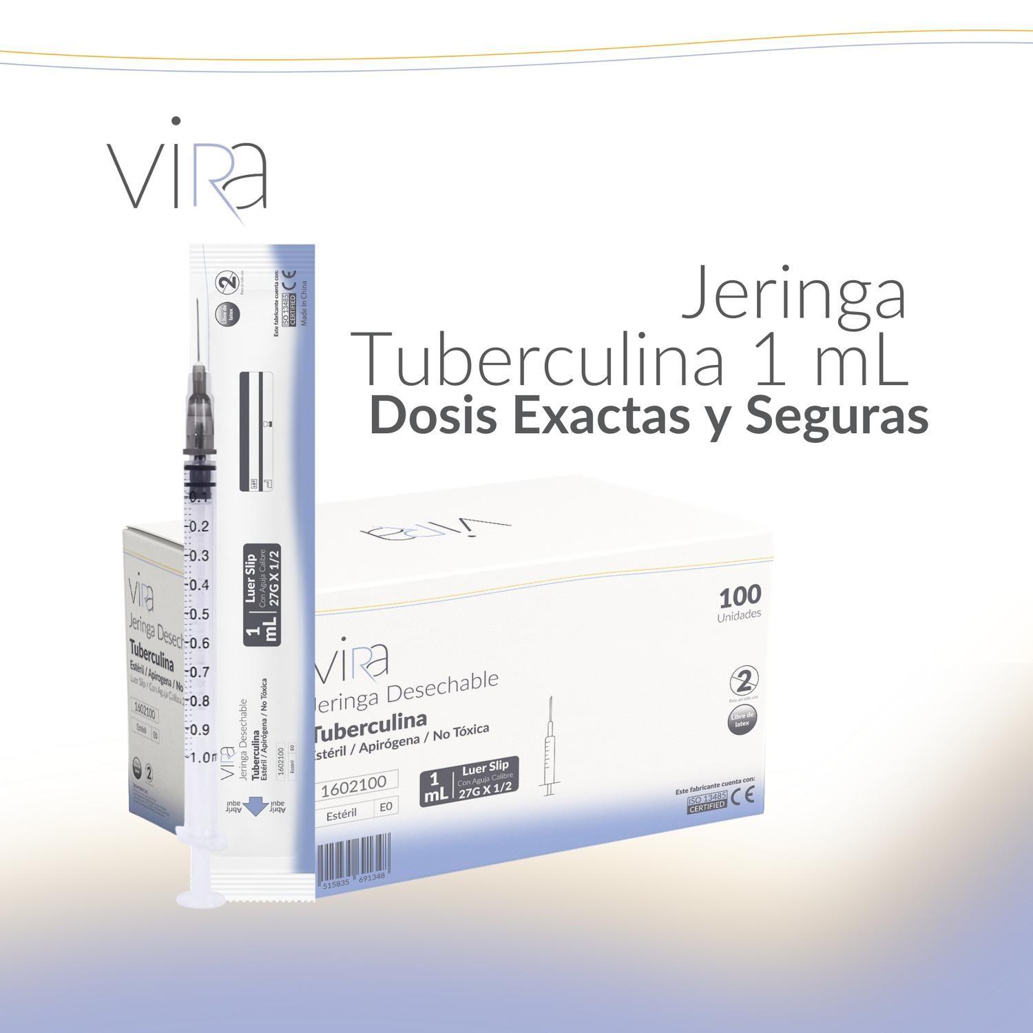 Jeringa Tuberculina 1 Ml Luer Slip 27g * 1/2 1ml 100u viRa-2