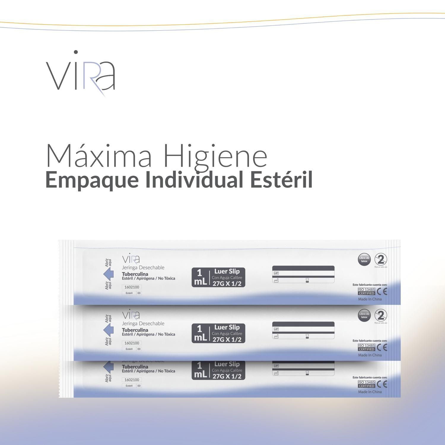 Jeringa Tuberculina 1 Ml Luer Slip 27g * 1/2 1ml 100u viRa-4