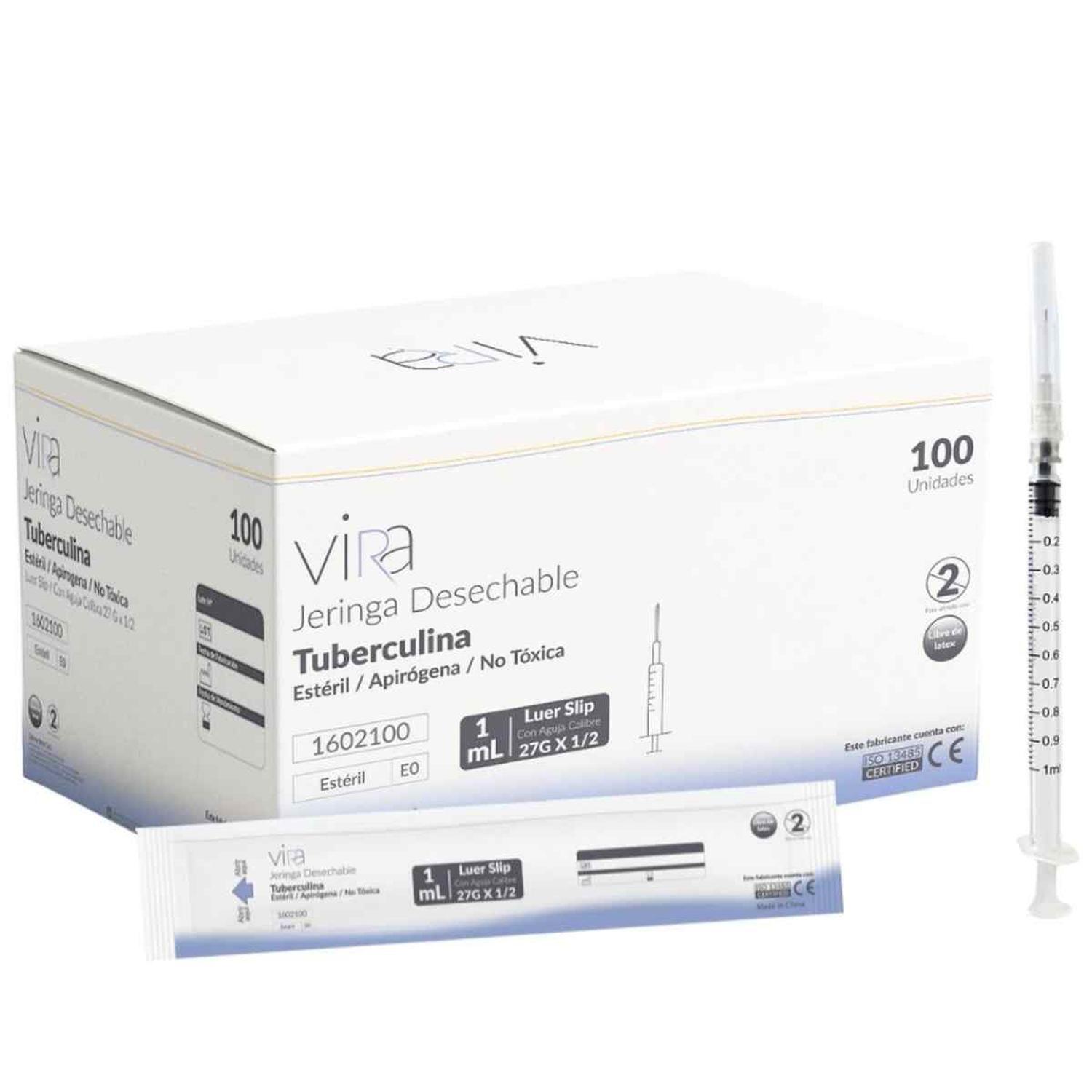 Jeringa Tuberculina 1 Ml Luer Slip 27g * 1/2 1ml 100u viRa-0