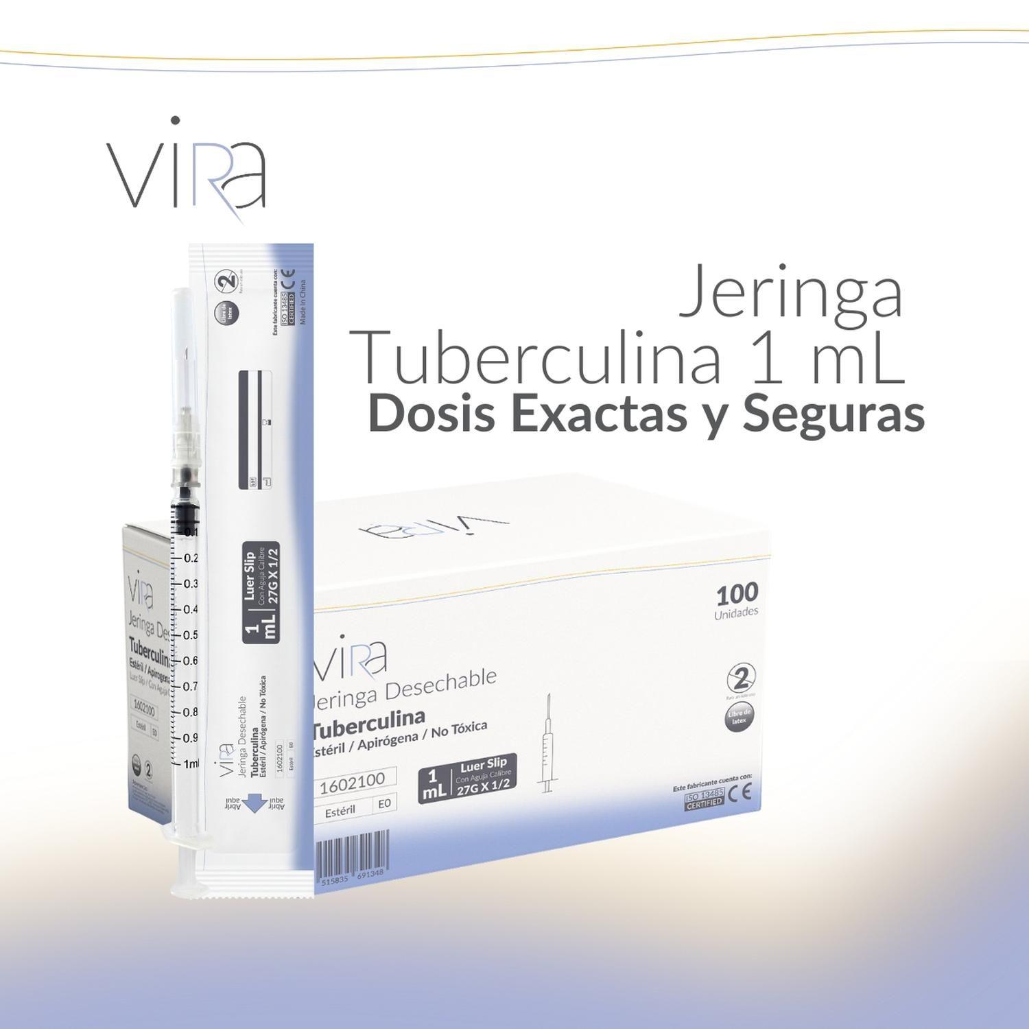 Jeringa Tuberculina 1 Ml Luer Slip 27g * 1/2 1ml 100u viRa-1