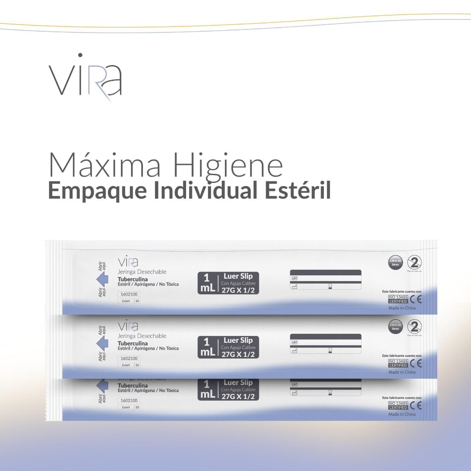 Jeringa Tuberculina 1 Ml Luer Slip 27g * 1/2 1ml 100u viRa-5