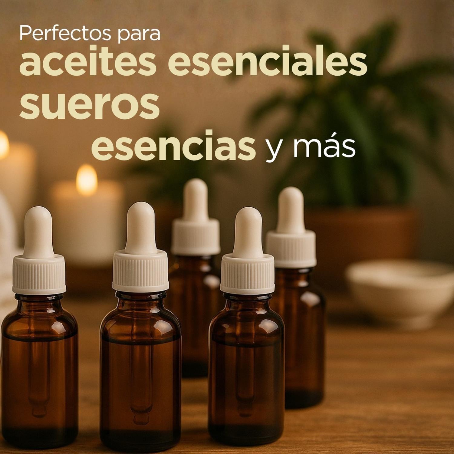 Kit 50 Frascos Botellas Gotero De Vidrio 30ml Ambar-2