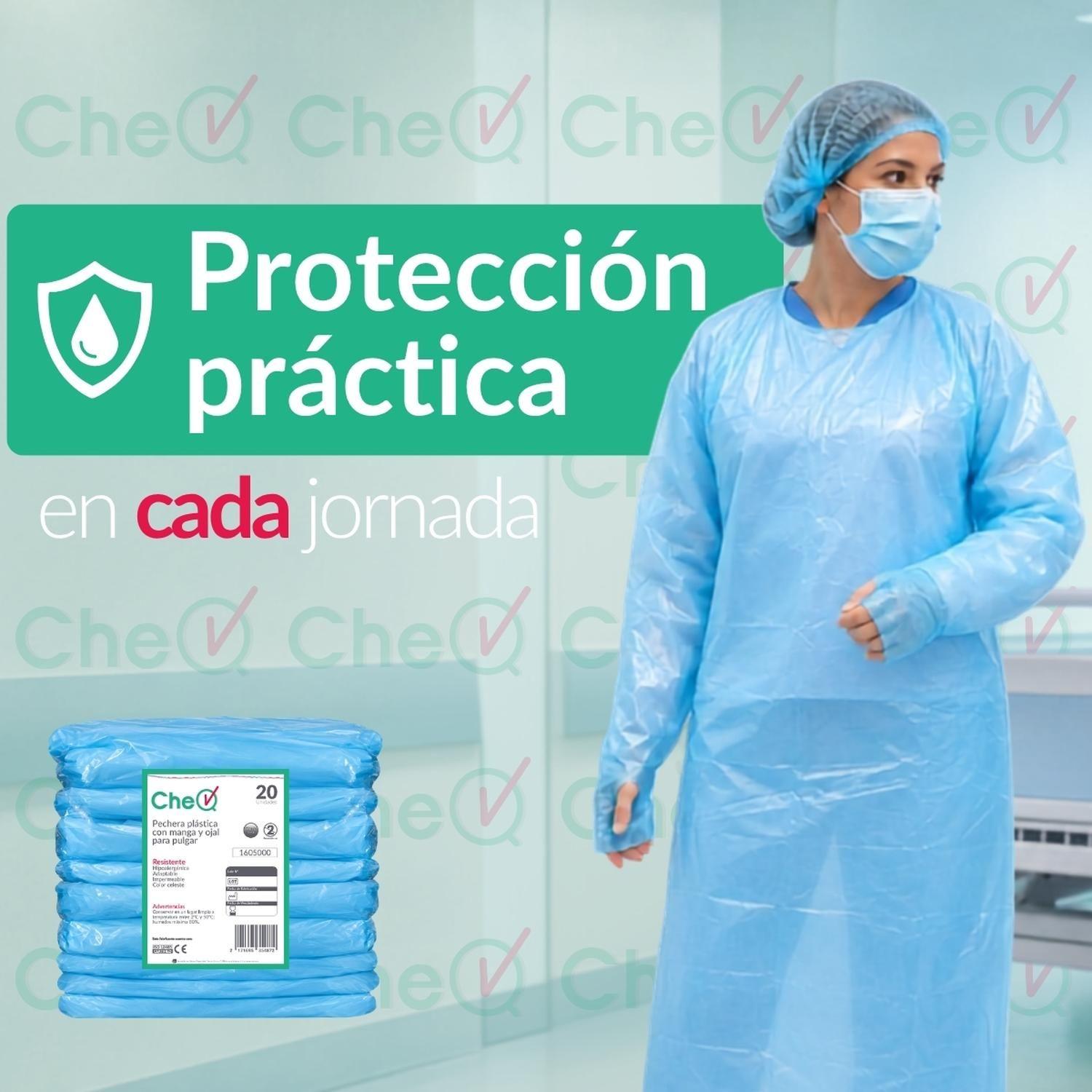 Batas Desechables Pechera con Ojal para Pulgar y Mangas 20u-4