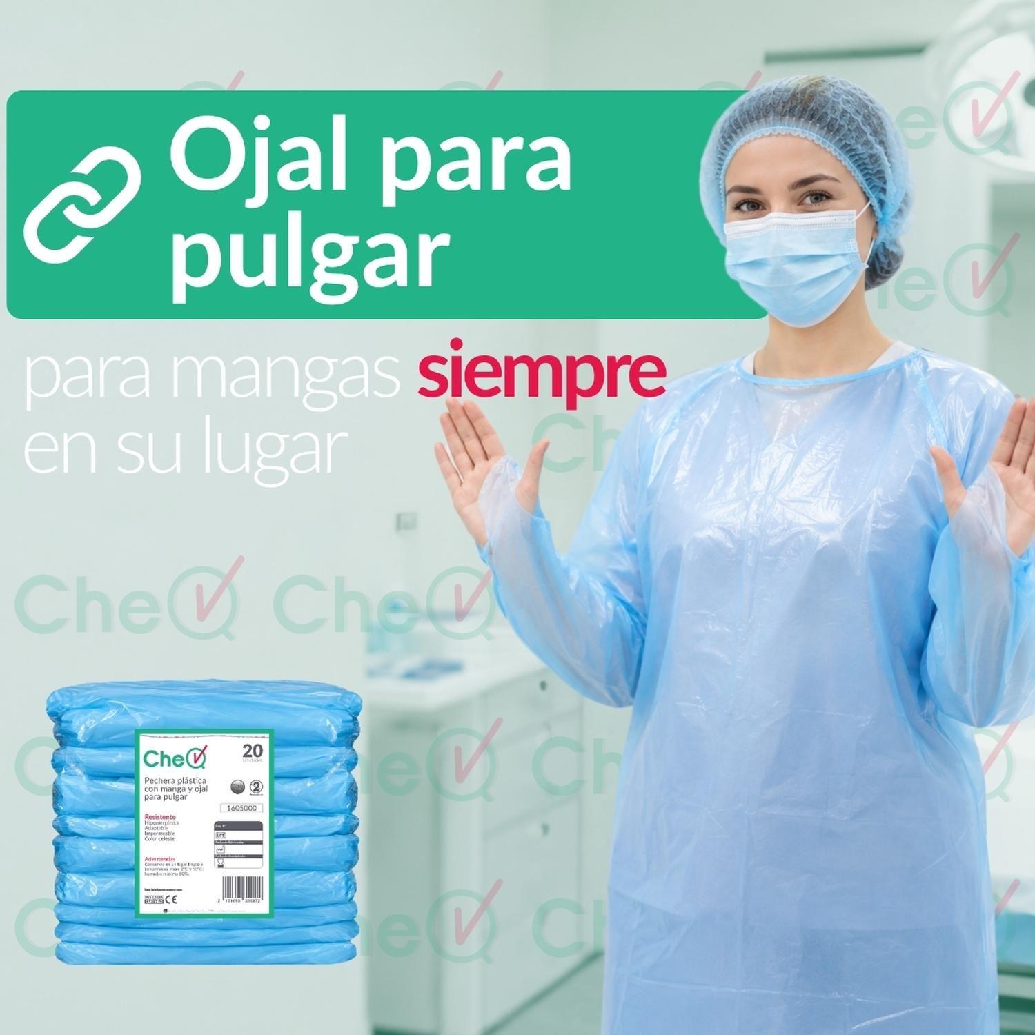 Batas Desechables Pechera con Ojal para Pulgar y Mangas 20u-5