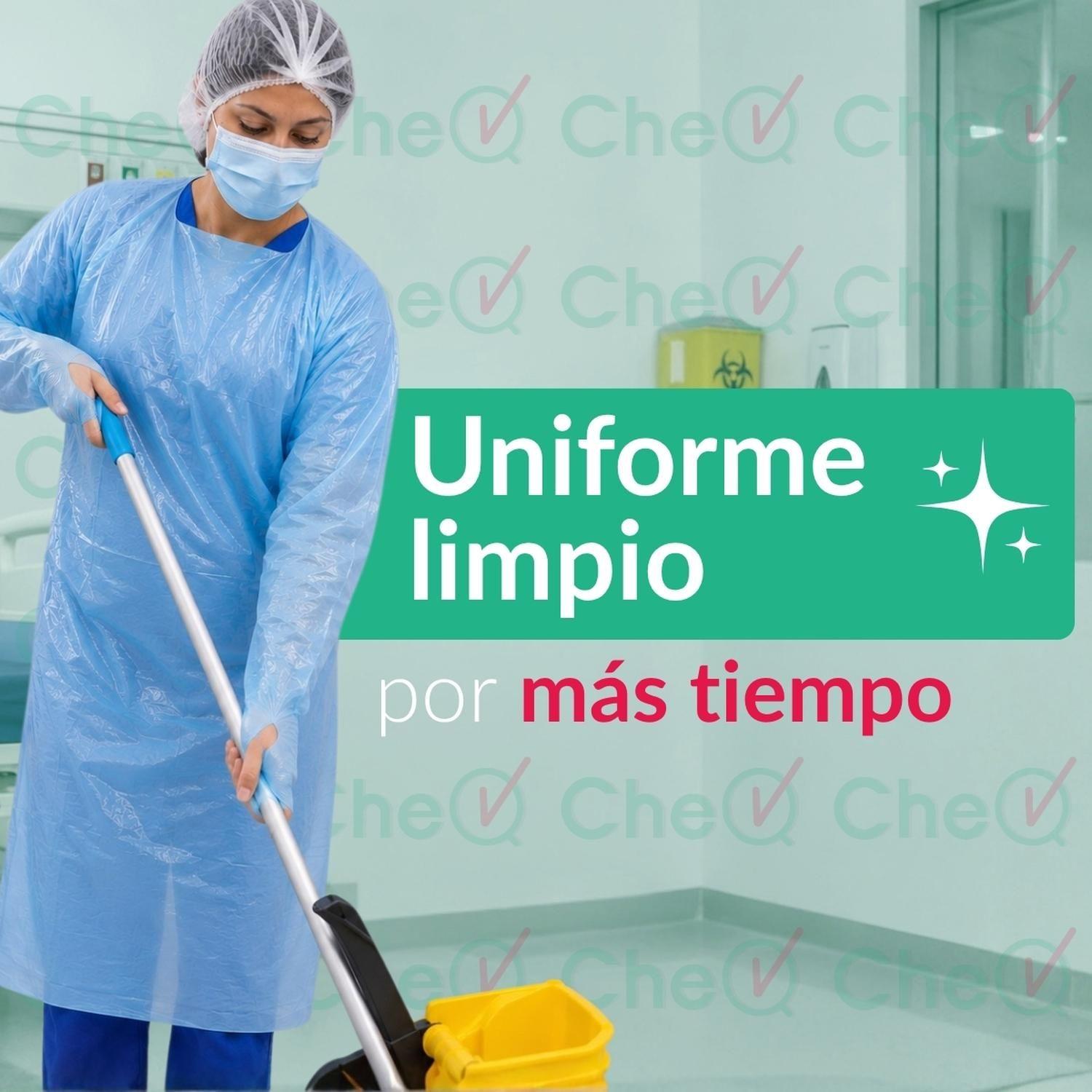 Batas Desechables Pechera con Ojal para Pulgar y Mangas 20u-6