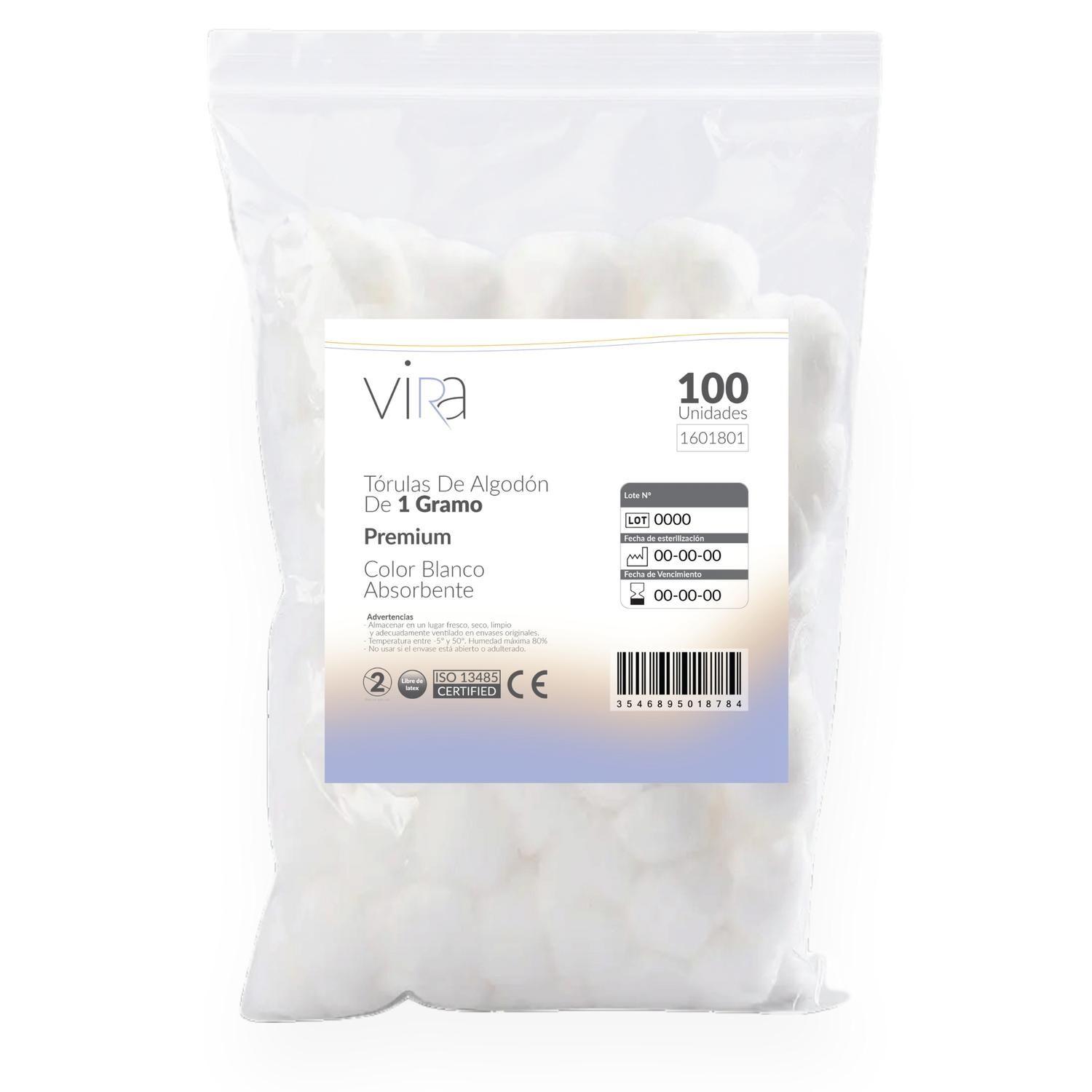 Tórulas de Algodón Premium 0.5gr X 100 Unidades | viRa-0