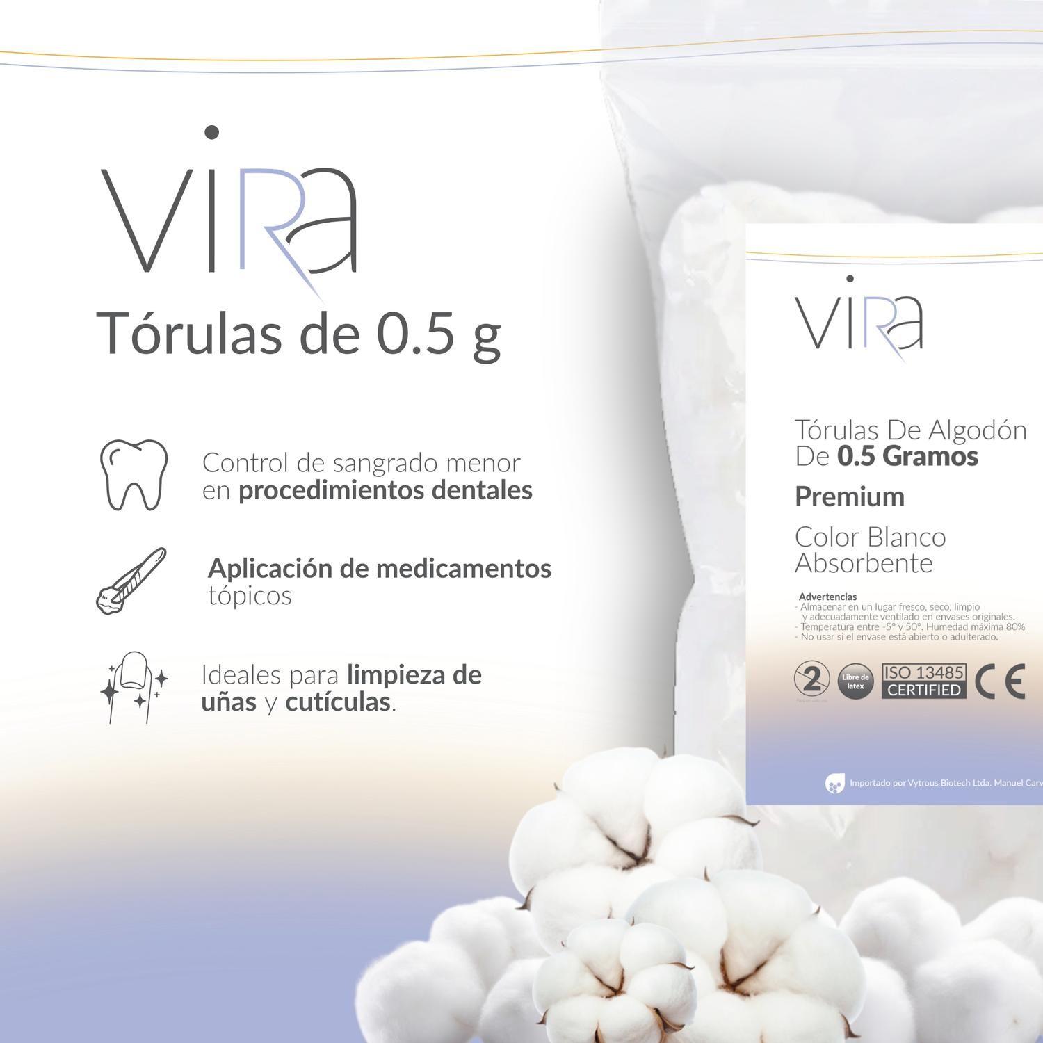 Tórulas de Algodón Premium 0.5gr X 100 Unidades | viRa-2