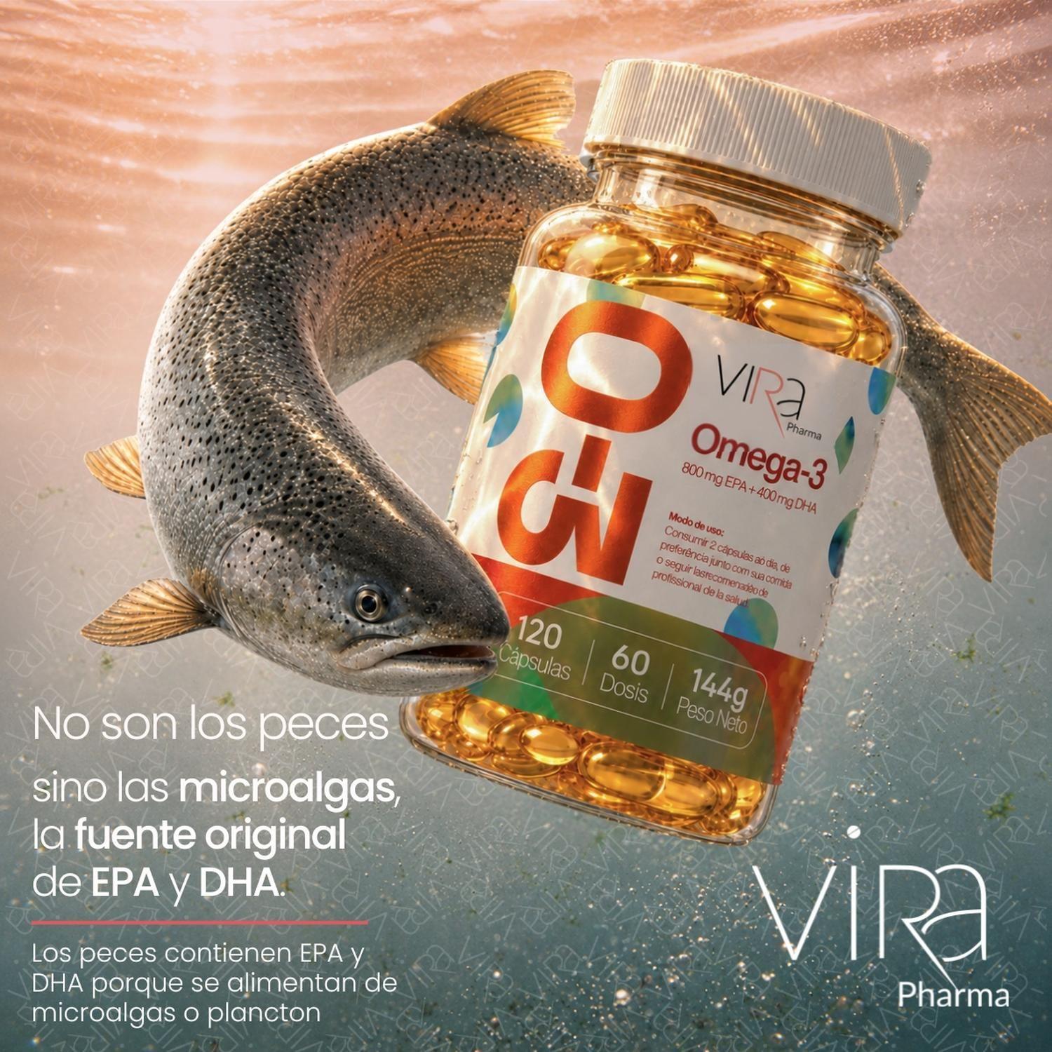 Omega 3 Up viRa 800 EPA 400 DHA Sin Sabor 240 Capsulas 60Dia-4