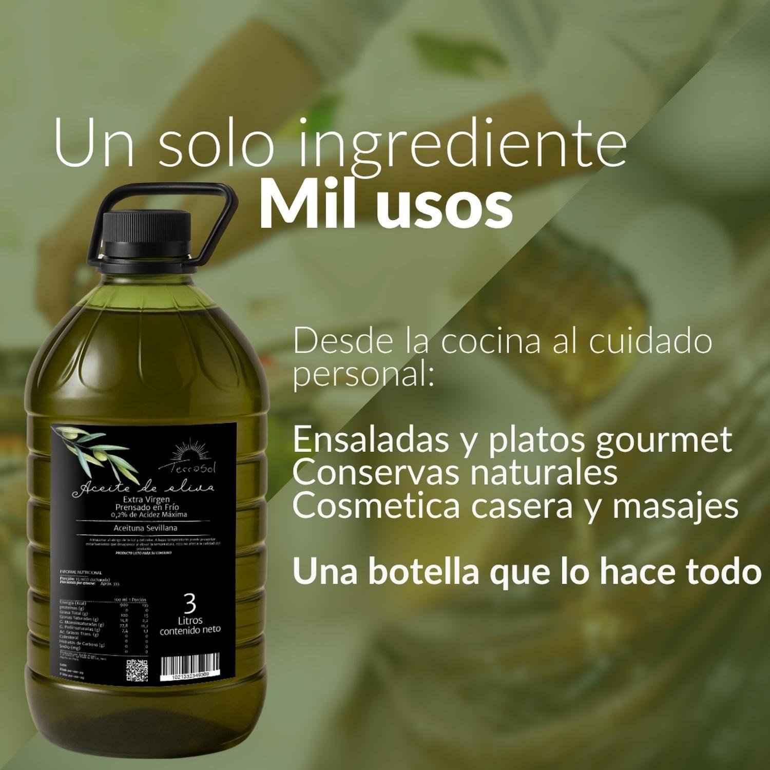 Aceite de Oliva 3L Extra Virgen Terrasol Bajo en Acidez-6