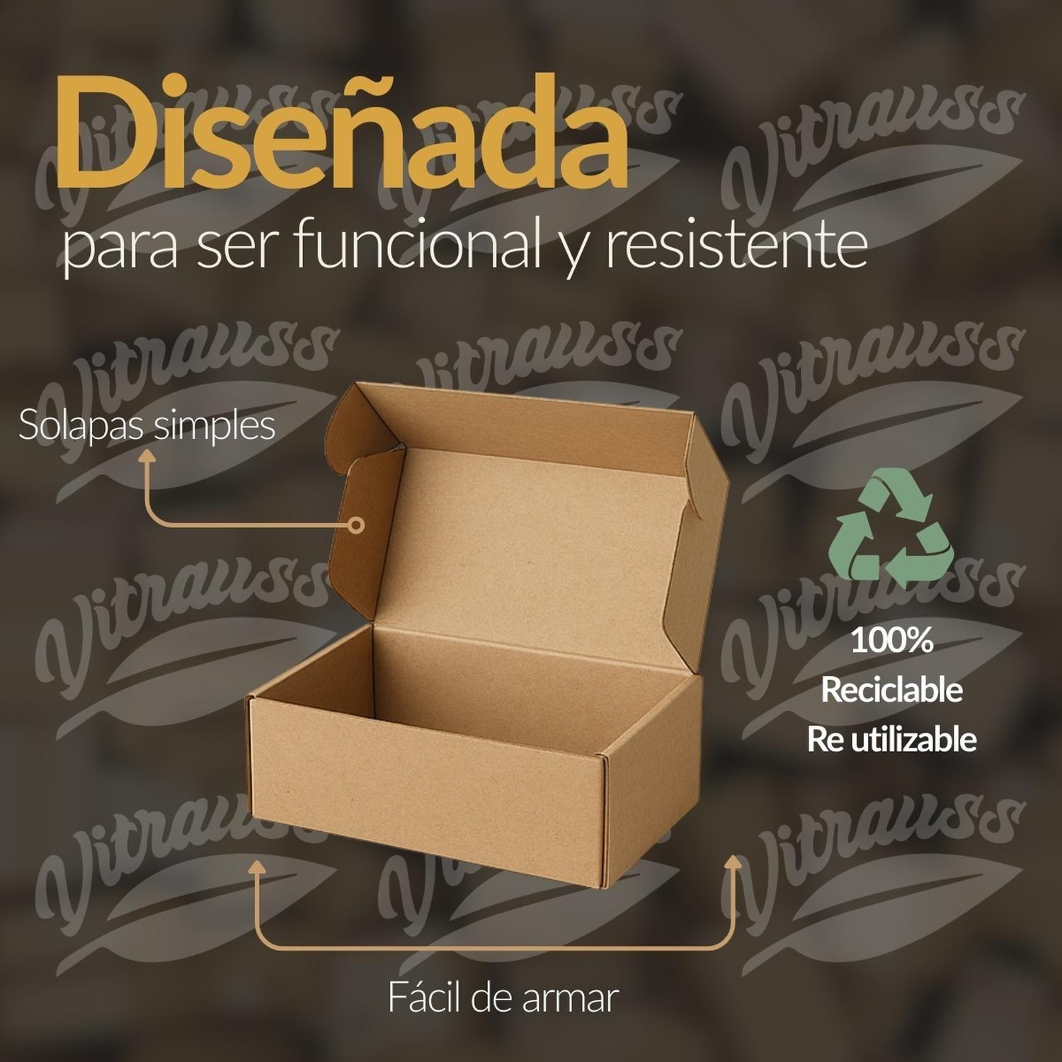 Cajas Cartón Autoarmable 20X14X8 Pack X 30 unidades Vitrauss-6