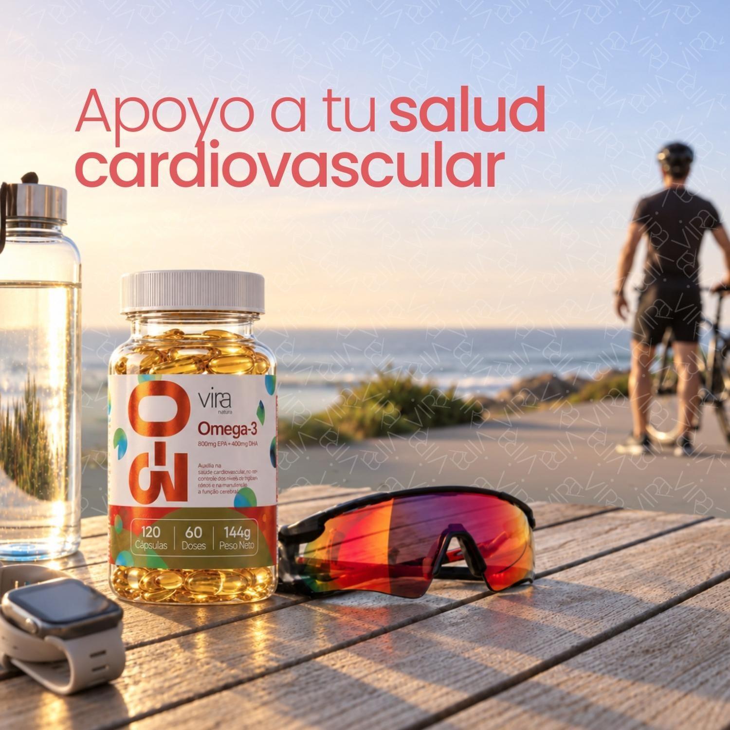 Omega 3 Up viRa 800 EPA 400 DHA Sin Sabor 120 Capsulas 60Dia-5