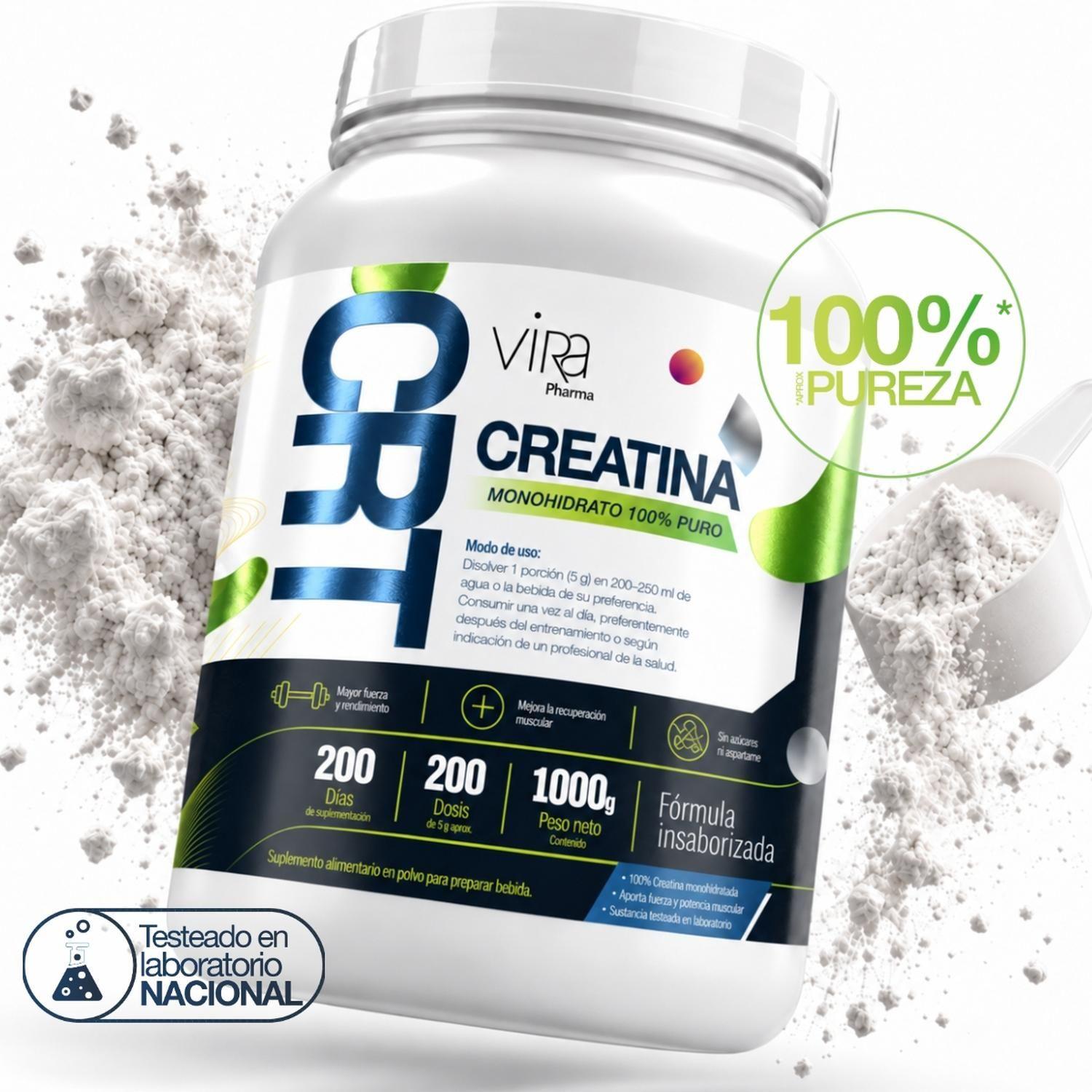 Creatina Monohidrato 1kg Polvo Sin Sabor 100% Puro viRa-0