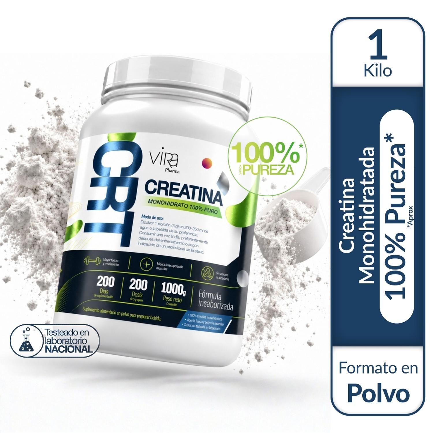 Creatina Monohidrato 1kg Polvo Sin Sabor 100% Puro viRa-1