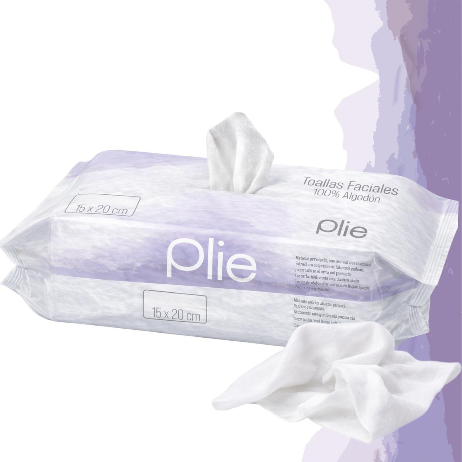 Toalla Facial Desechable De Algodón 15x20 Cm 50 Pcs Plie-0