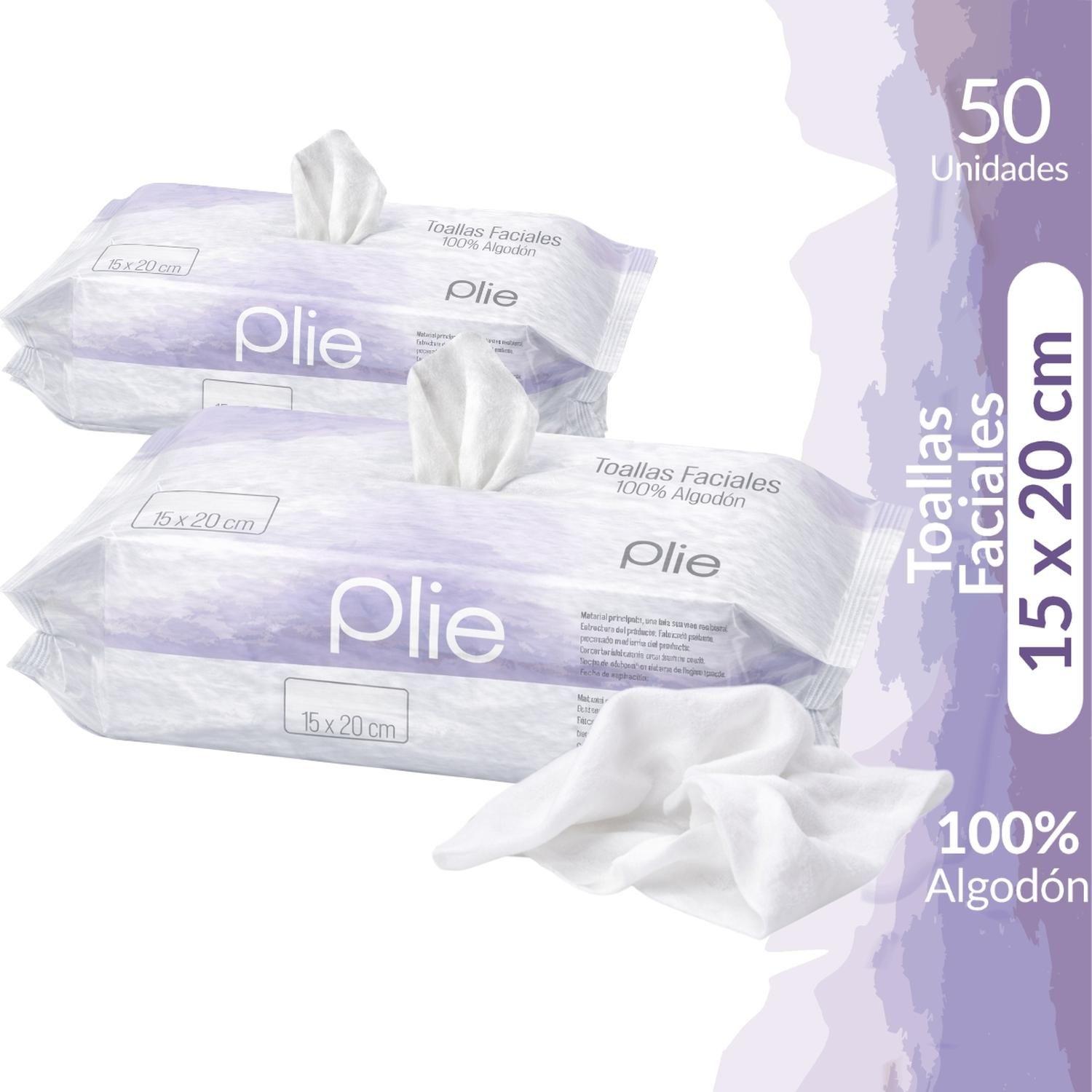 Toalla Facial Desechable De Algodón 15x20 Cm 50 Pcs Plie-1
