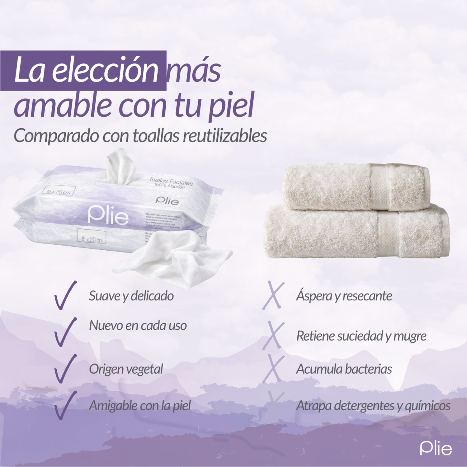 Toalla Facial Desechable De Algodón 15x20 Cm 50 Pcs Plie-4