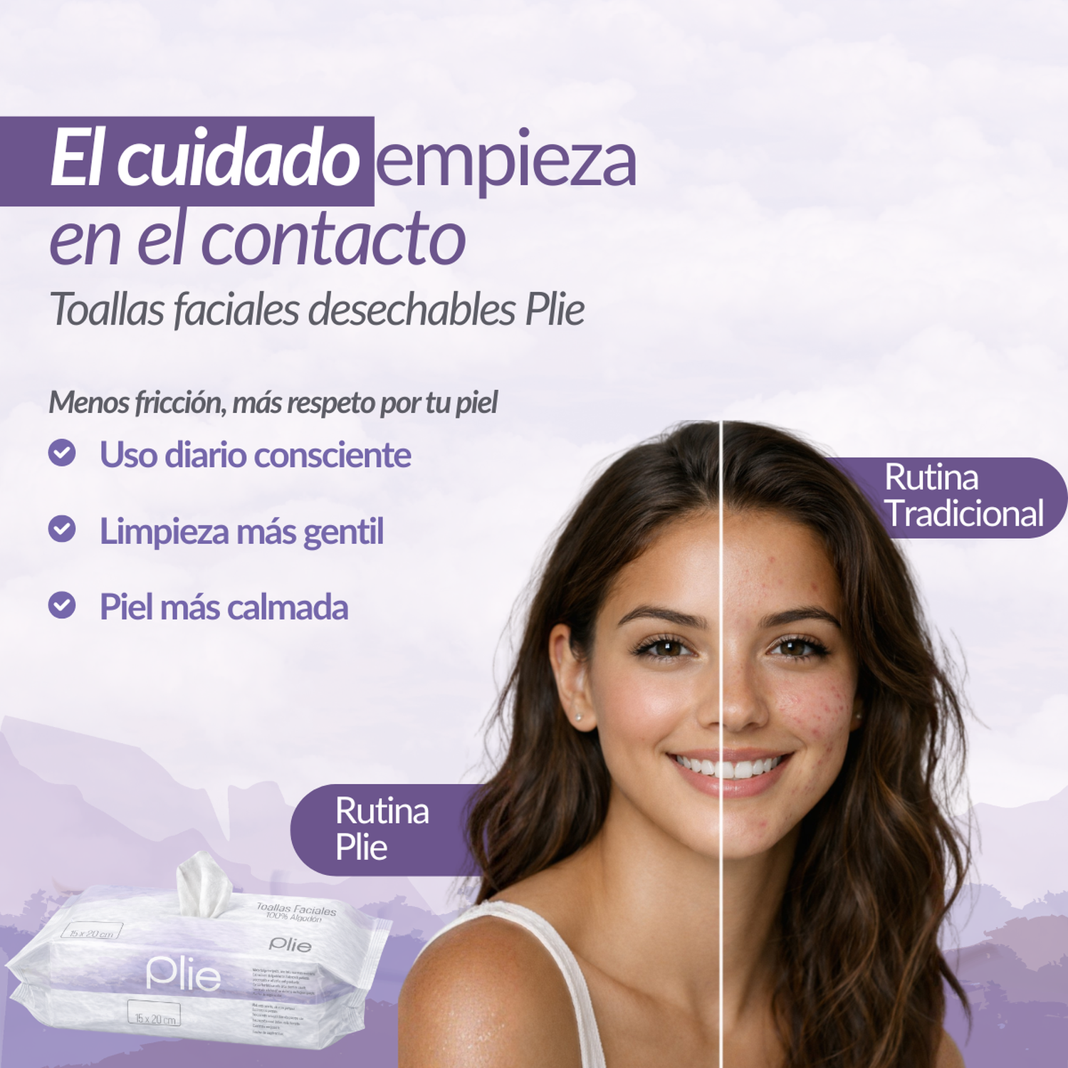 Toalla Facial Desechable De Algodón 15x20 Cm 50 Pcs Plie-5