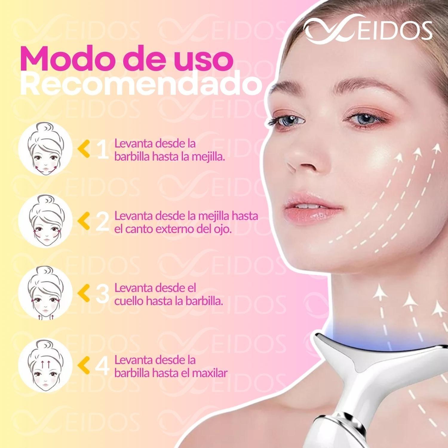 Masajeador Facial Terapia Luz Roja Escultor Rostro y Cuello-4