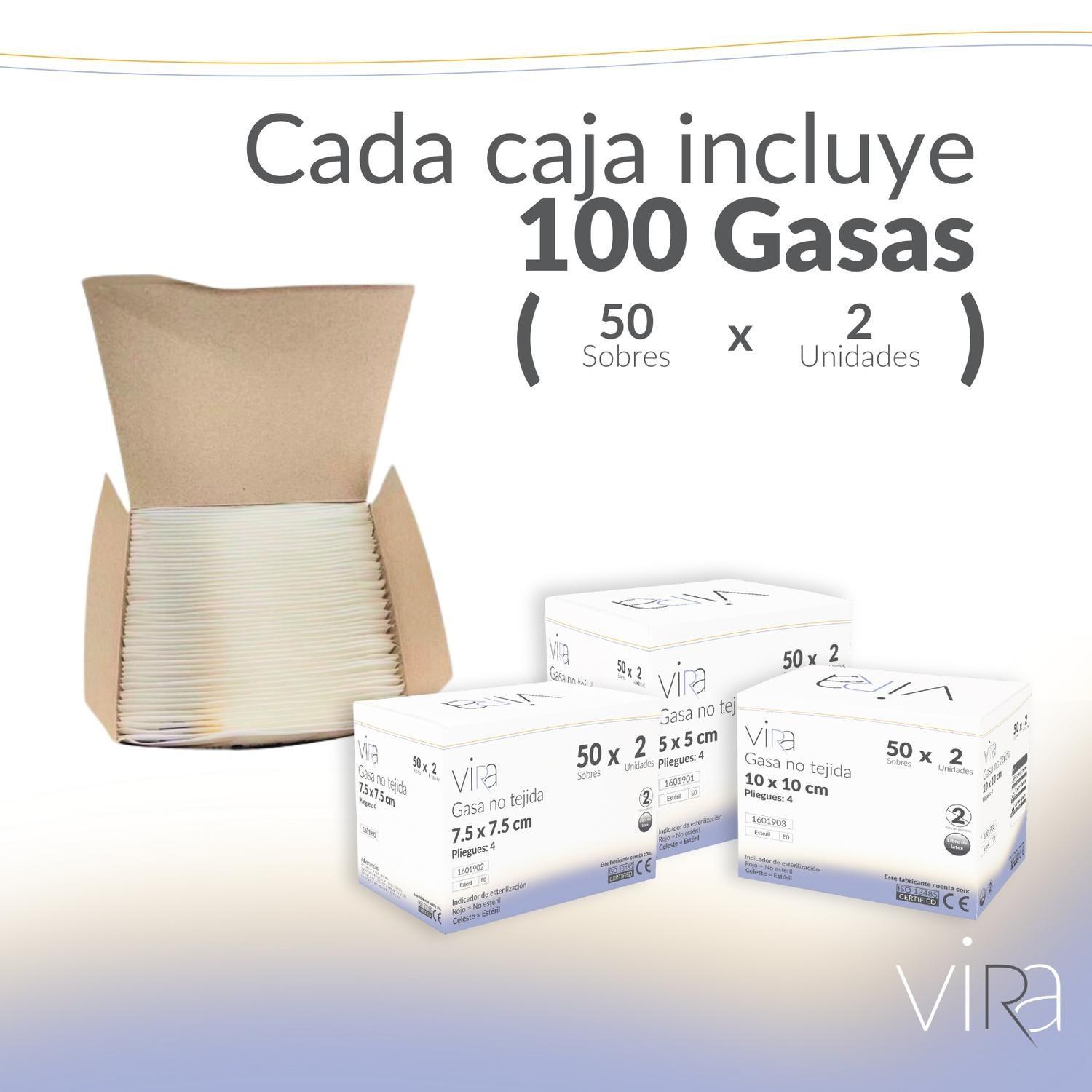 Gasa Estéril 5x5cm No Tejida (50x2) viRa-3