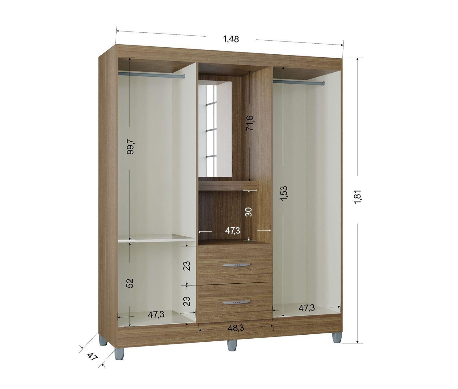 Closet 4 puertas 2 cajones Cordoba Casta o-4