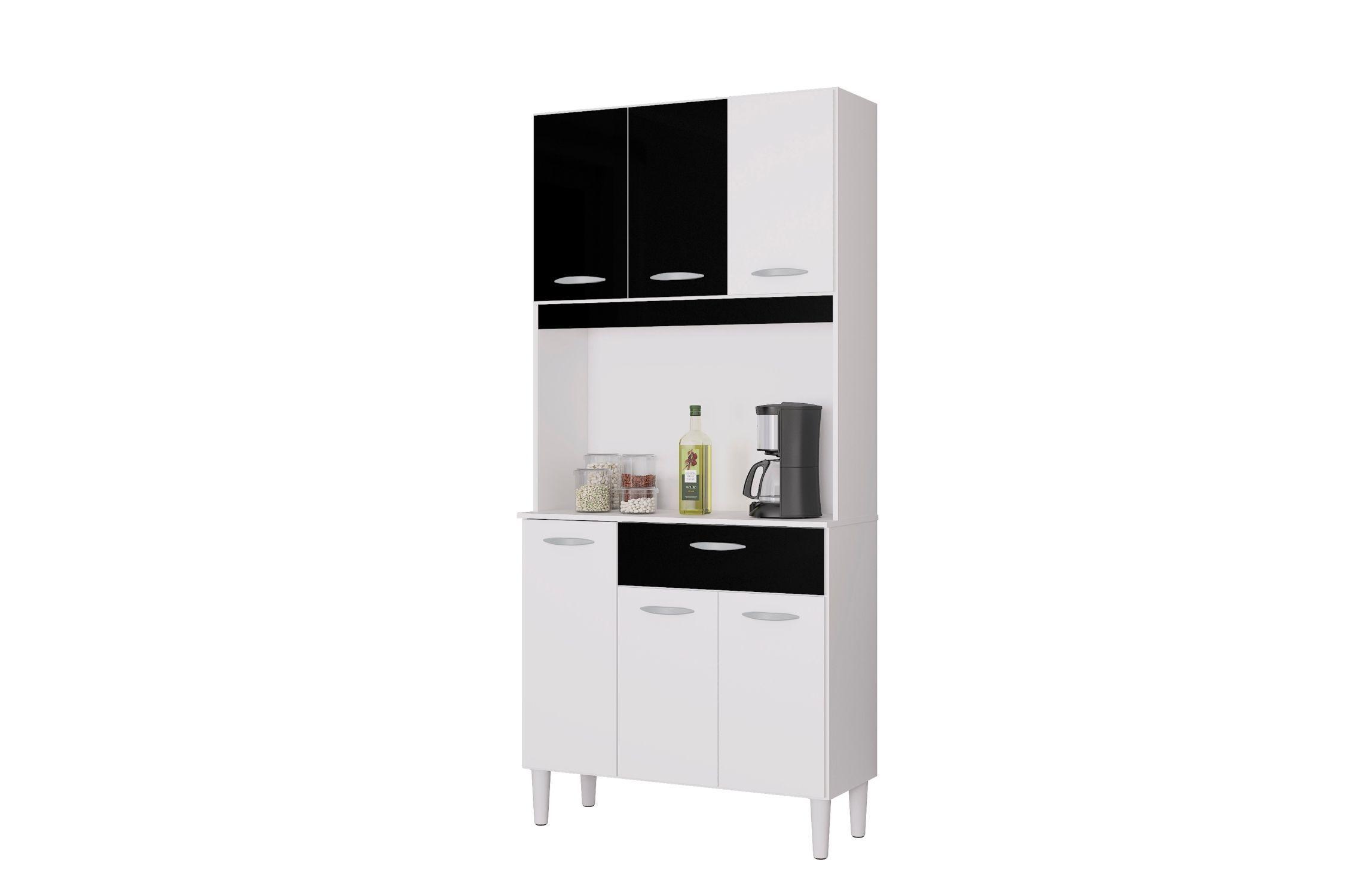 Mueble de cocina Cassia 6 puertas blanco/negro-0
