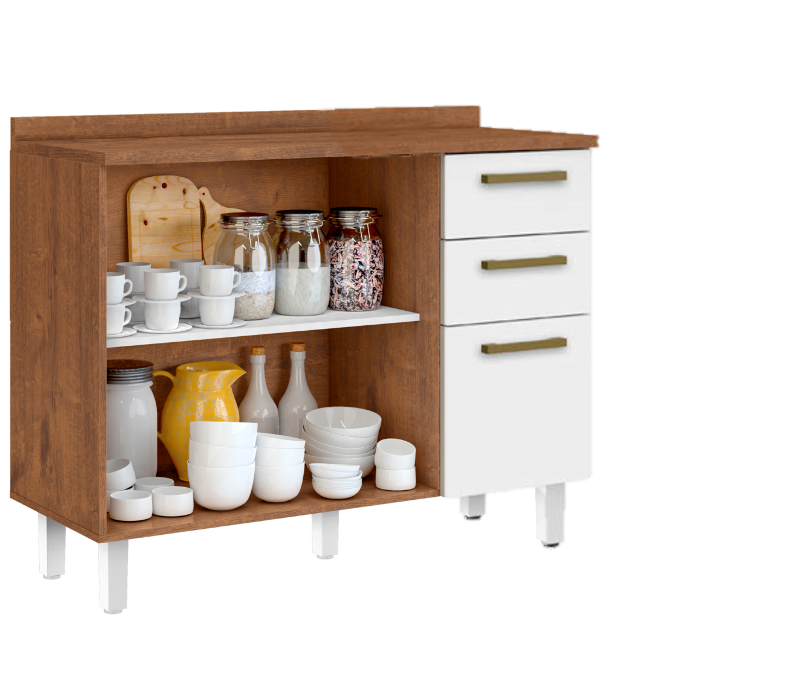 Mueble de cocina Valentina blanco/natura-3