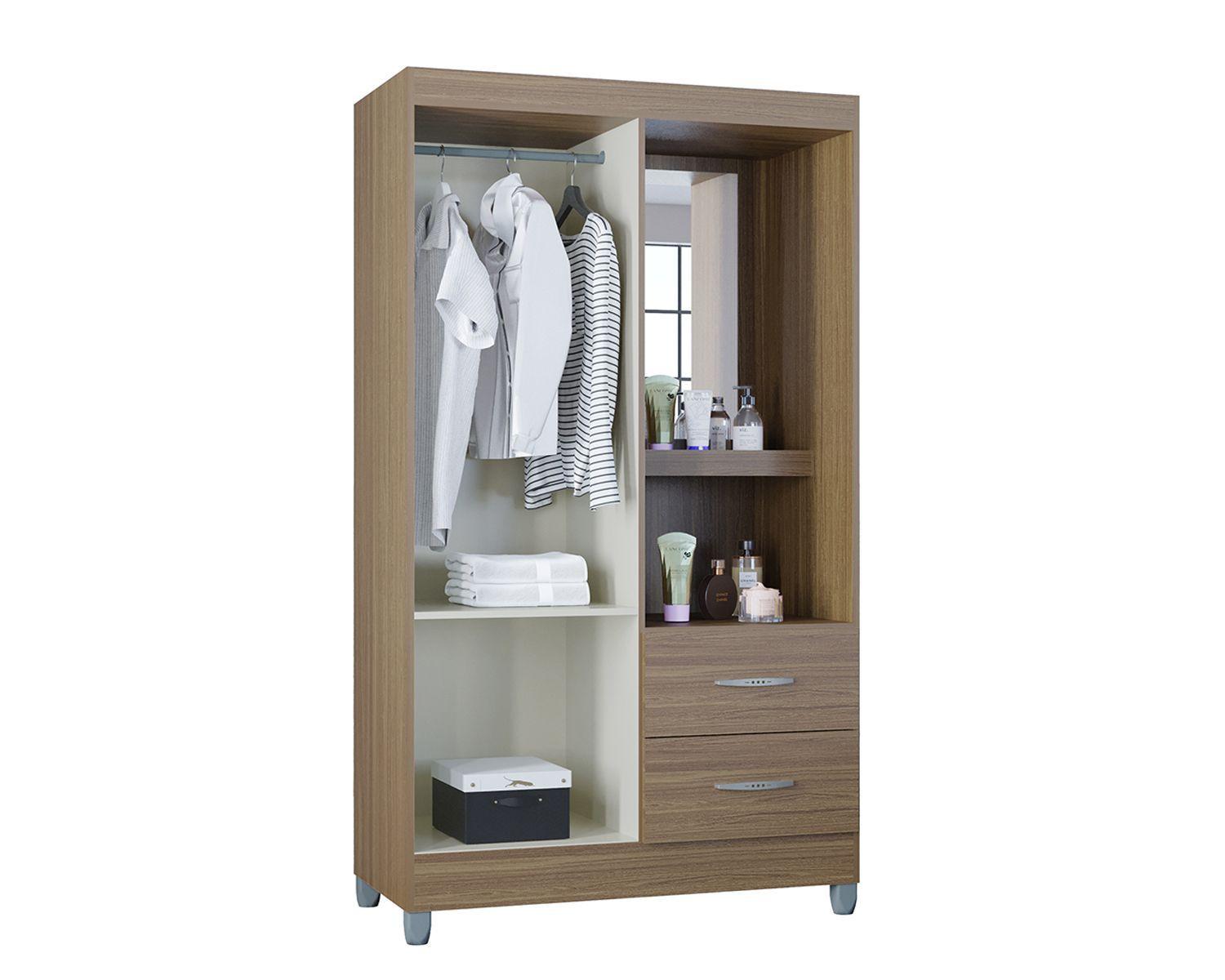 Closet 2 puertas 2 cajones con espejo Cordoba Casta o-2