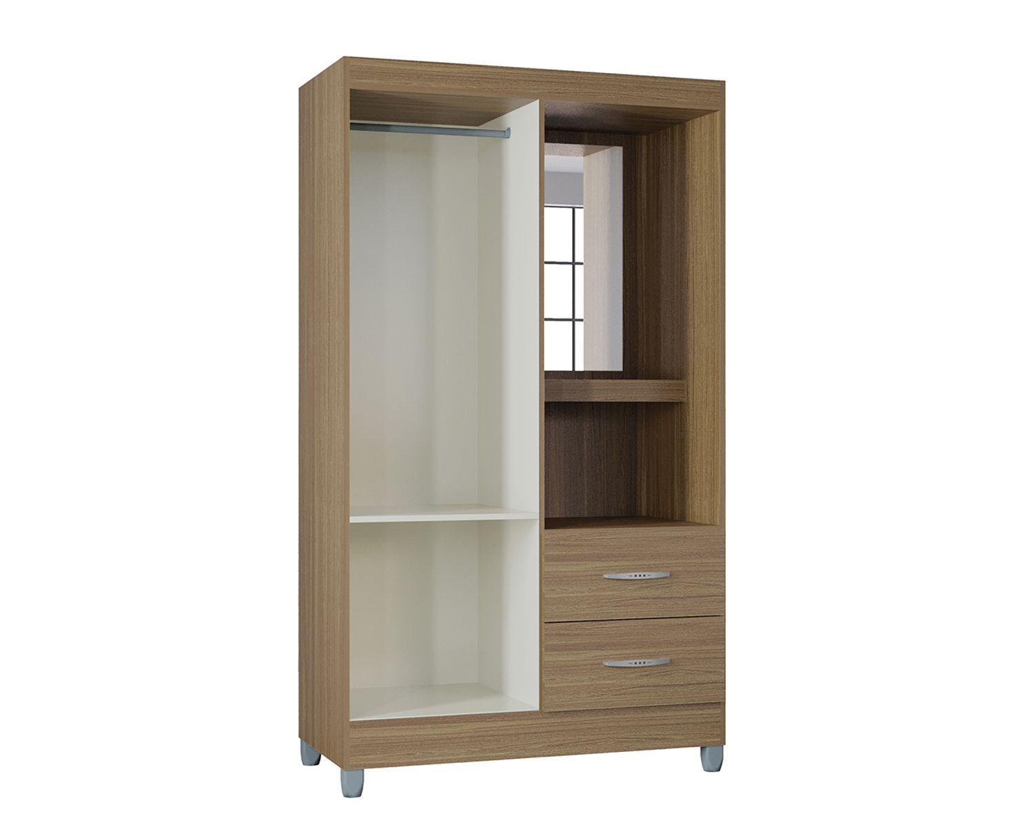 Closet 2 puertas 2 cajones con espejo Cordoba Casta o-3