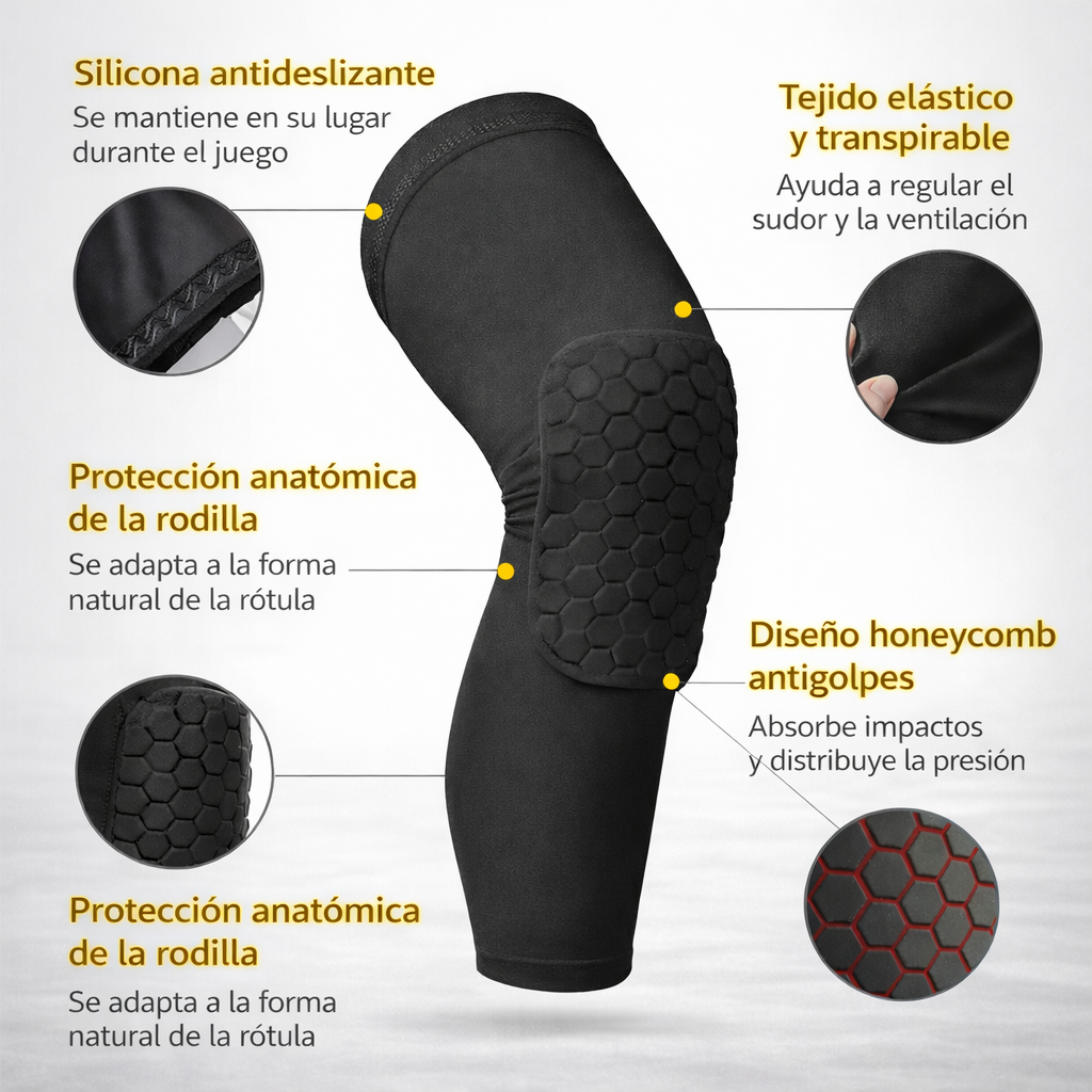 Rodillera Honeycomb Mediana de B squetbol Protecci n Antigolpes 1 Par-2