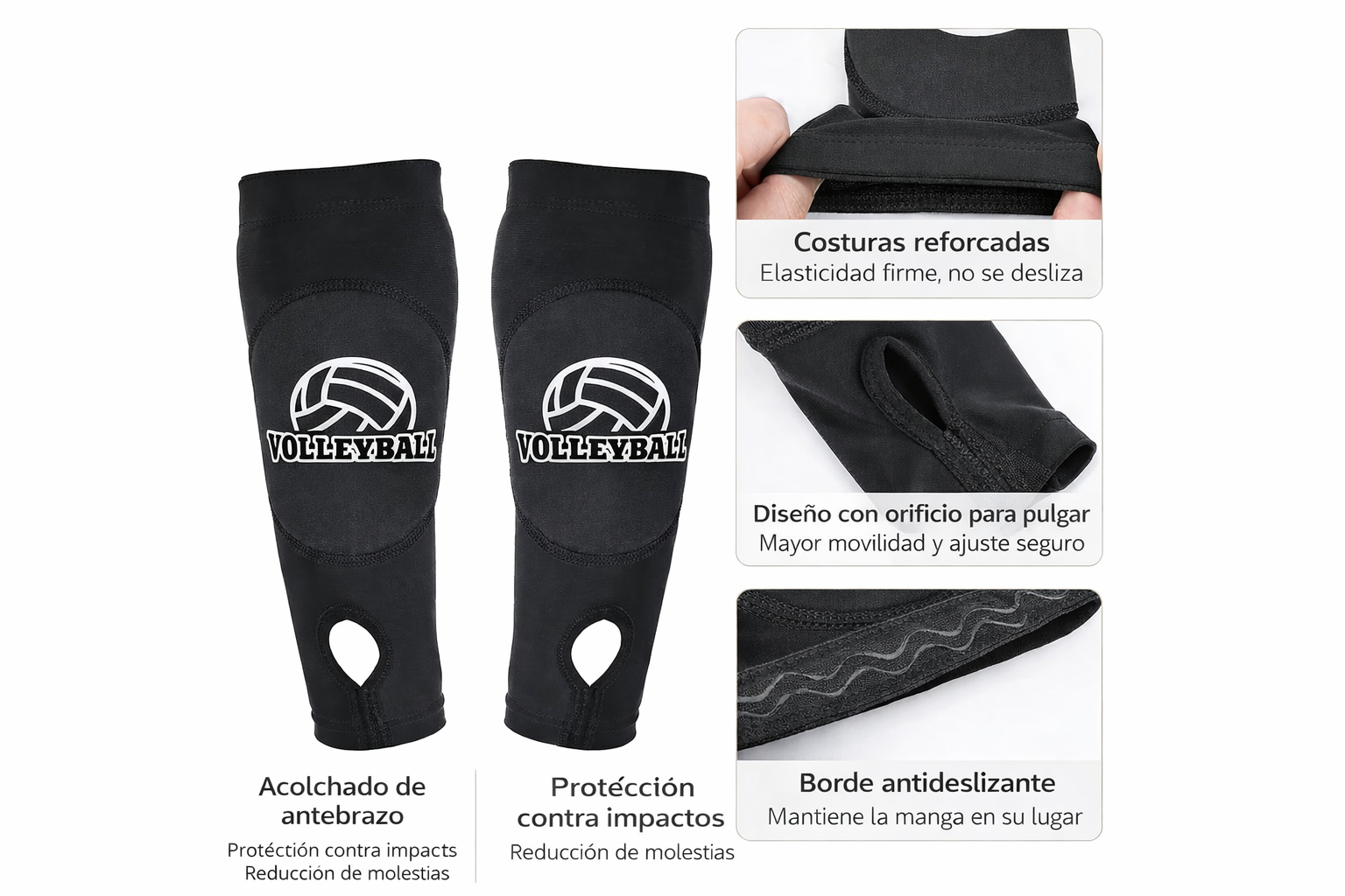 Mangas Voleibol Infantiles con Acolchado Proteccion Antebrazo Niños 6 a 12 años-4