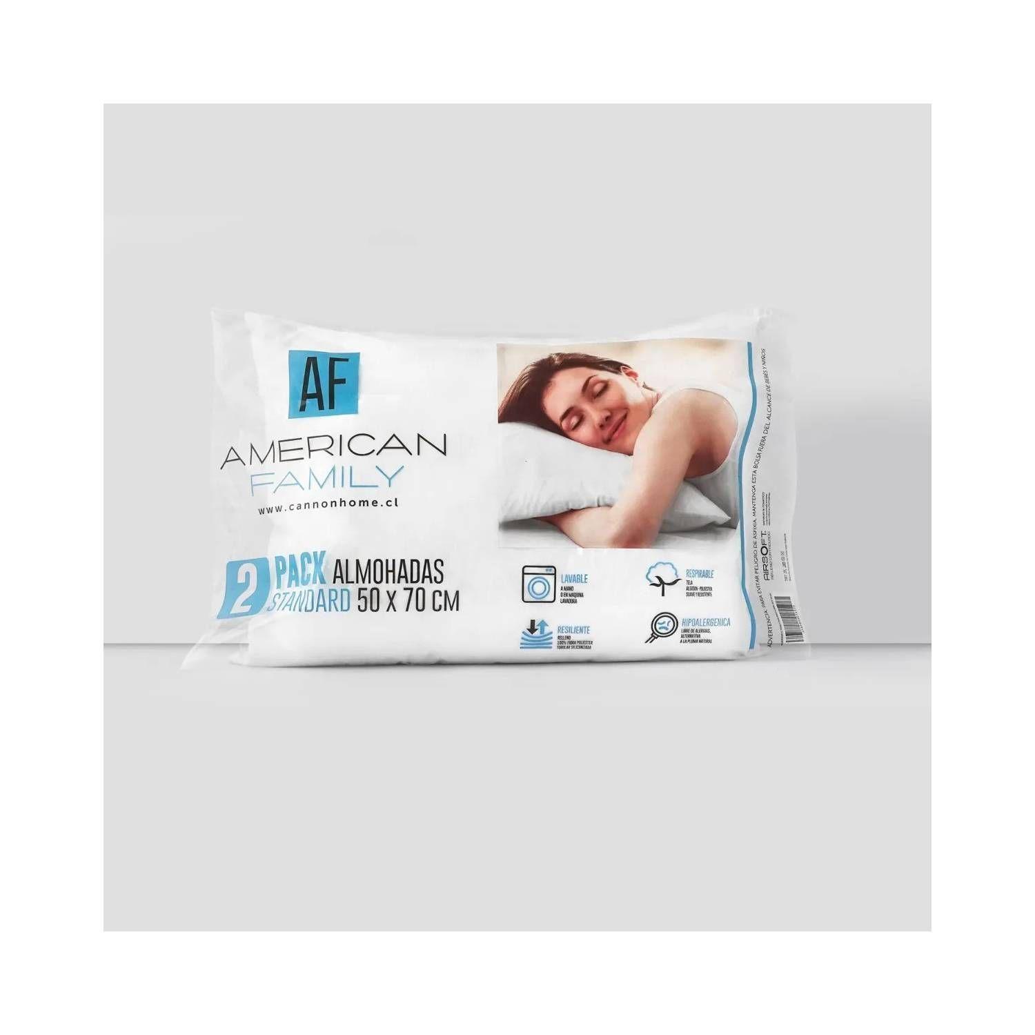 Pack Almohadas Cannon ( Set De 2 ) American Family 50x70 Original-0