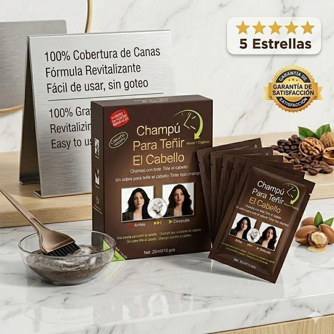 Shampoo con Tinte Capilar Castaño Oscuro 250 Ml-2