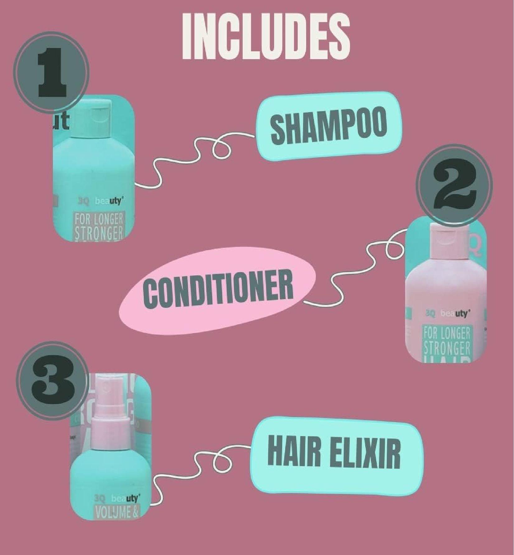 Set 3q Beauty Shampoo, Acondicionador Y Splash 2x350ml+125ml-2