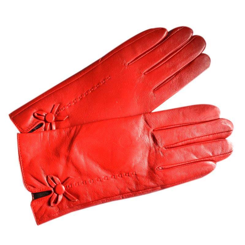 Guante Cuero In Pelle cinta rojo-2