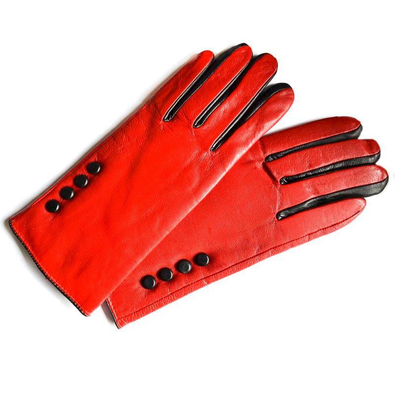 Guante Cuero In Pelle botones con dedos-2