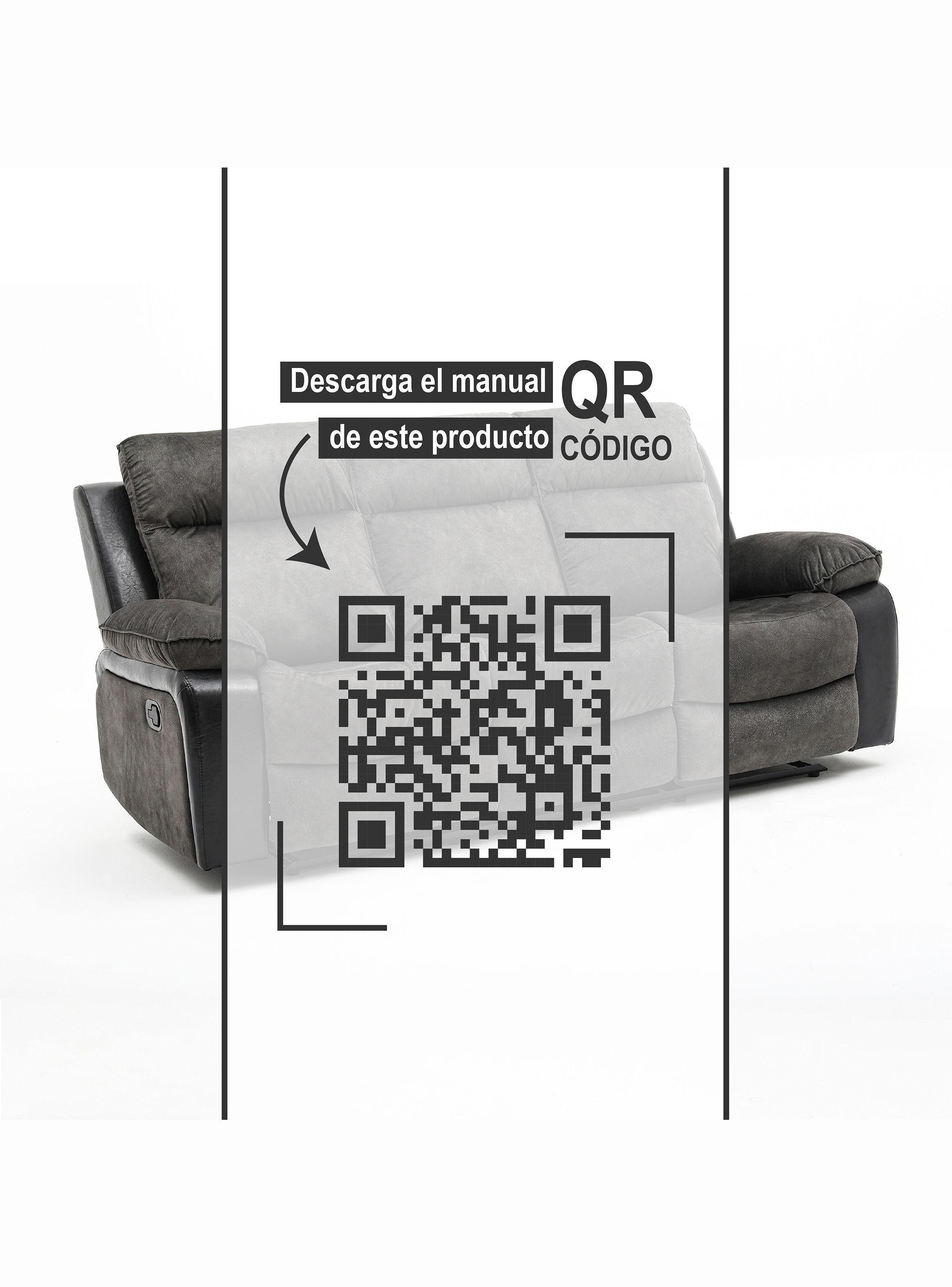 Reclinable 3 Cuerpos Brunei Negro-6